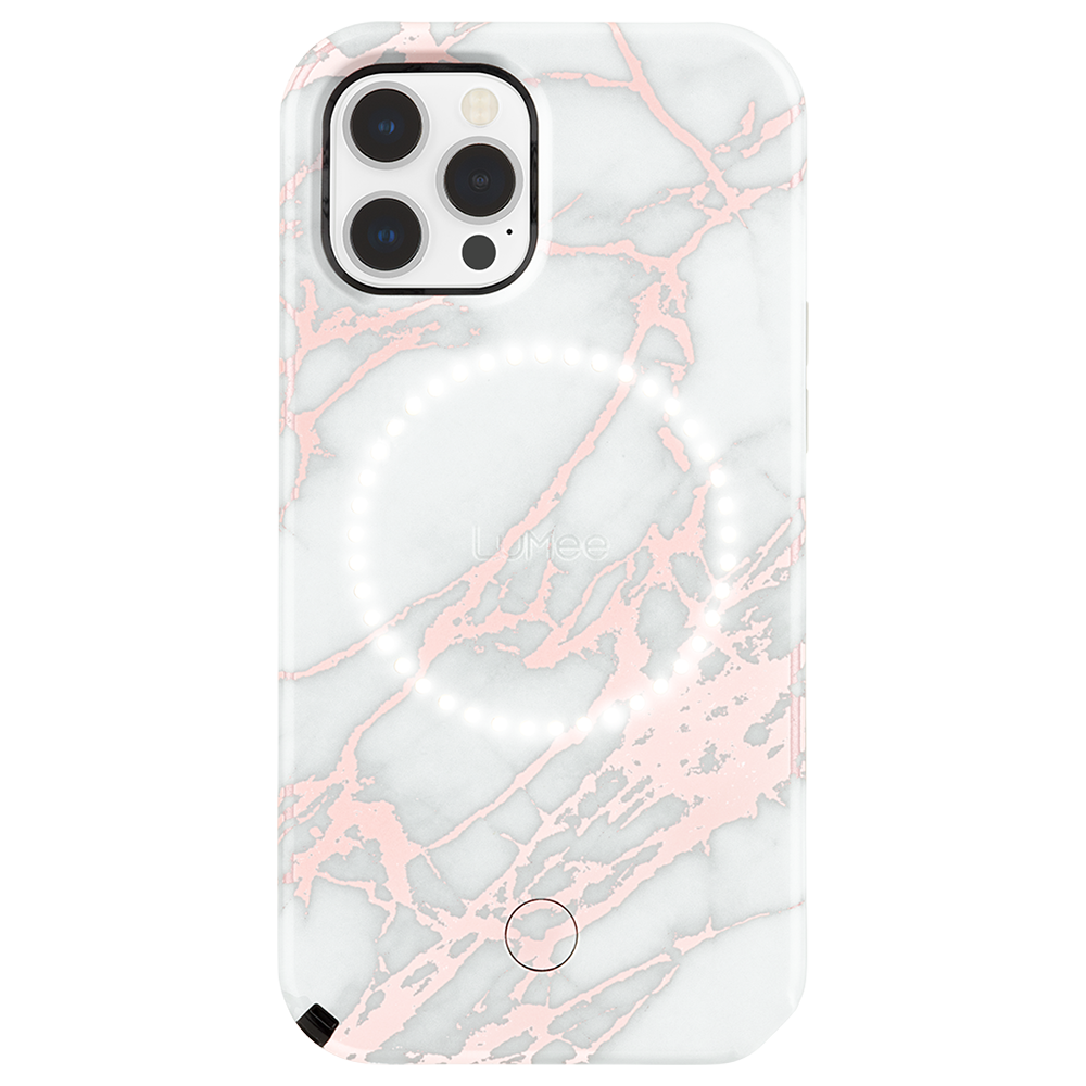 Savant emotioneel Beweegt niet LuMee Halo Selfie Light Case for iPhone 12 Pro Max Rose Gold White Marble |  GameStop