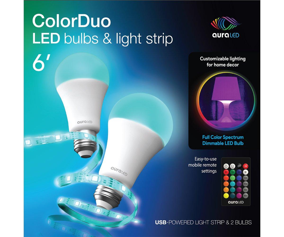 Tzumi Remote Controlled Color Changing LED Bulb with Light Strip Bundle