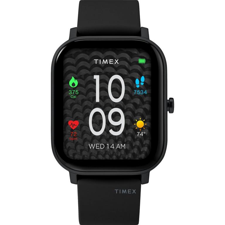 Timex Metropolitan S AMOLED GPS & Heart Rate 36mm Smartwatch Black with Black Silicone Strap