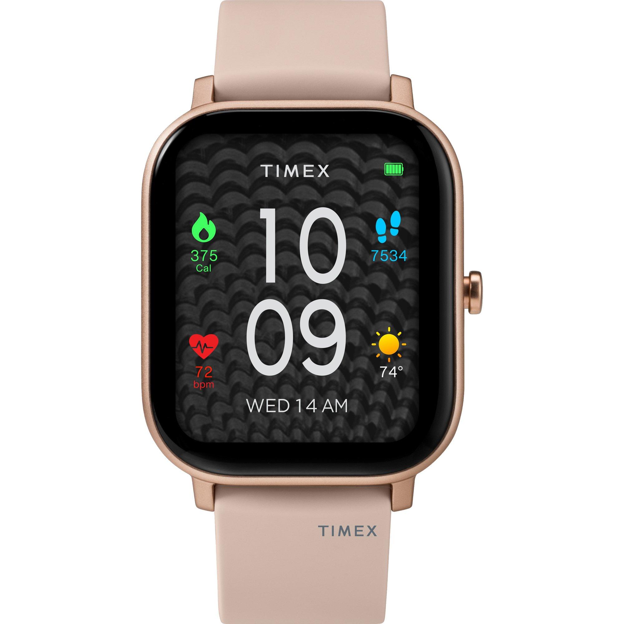 list item 1 of 4 Timex Metropolitan S AMOLED GPS & Heart Rate 36mm Smartwatch Rose Gold with Blush Silicone Strap