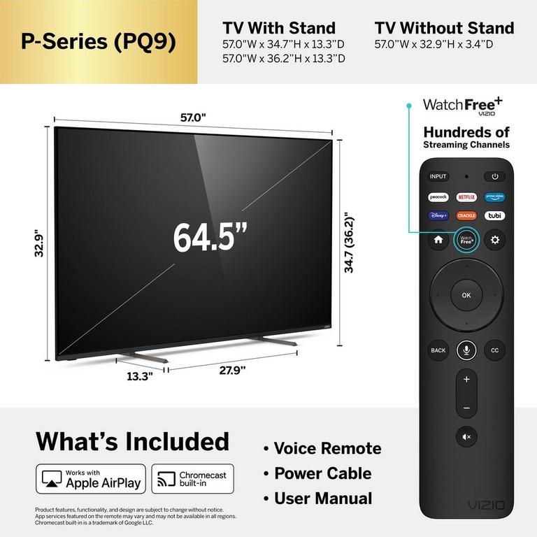 VIZIO 65-In P-Series Quantum Class 4K HDR Smart TV P65Q9-J01