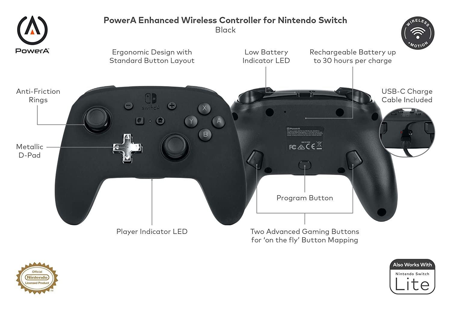 list item 12 of 12 PowerA Enhanced Wireless Controller for Nintendo Switch Black