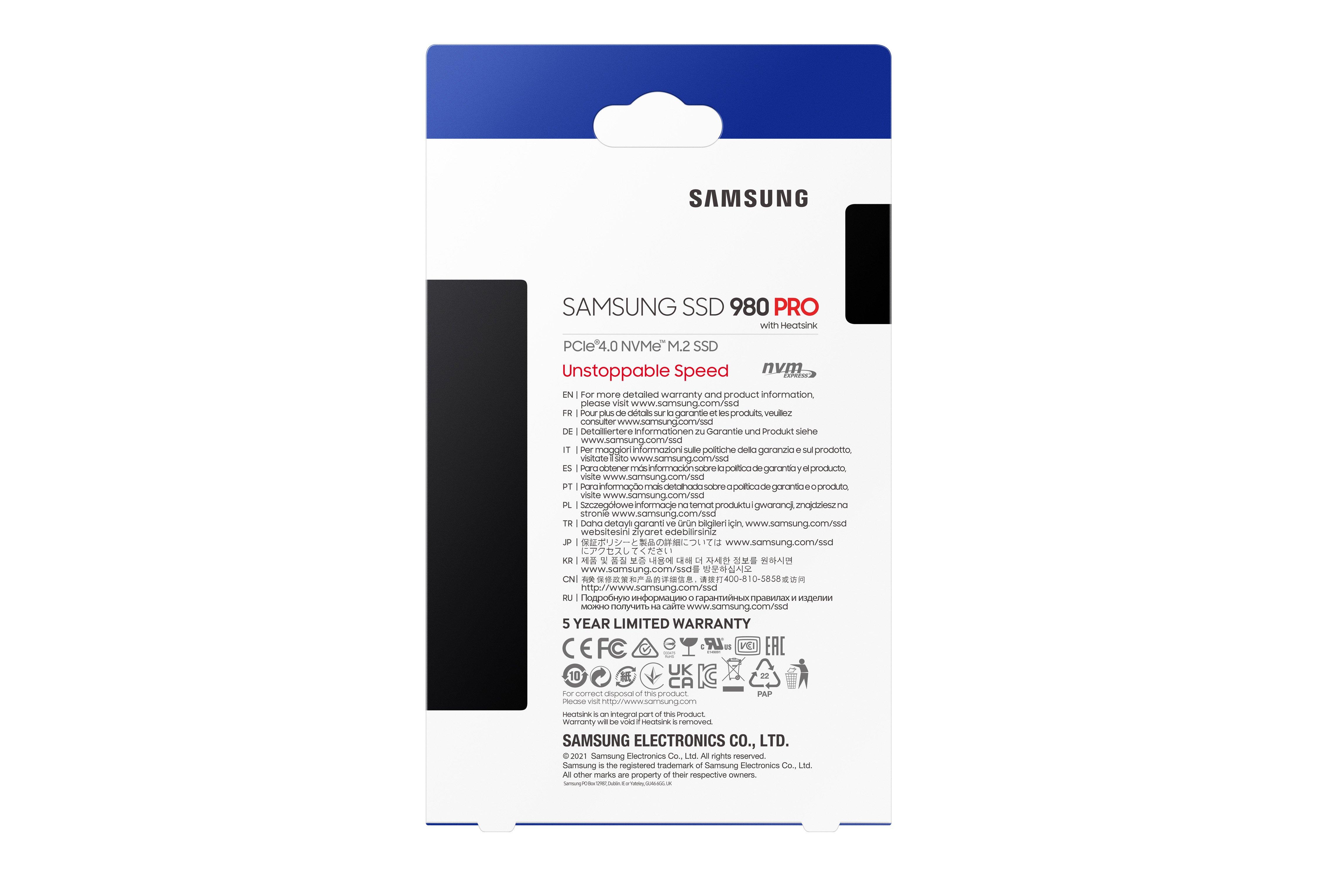 Samsung 980 PRO Heatsink Drive PlayStation with V-NAND PCIe M.2 1TB | 4.0 Compatible Internal Solid GameStop NVMe 5 State