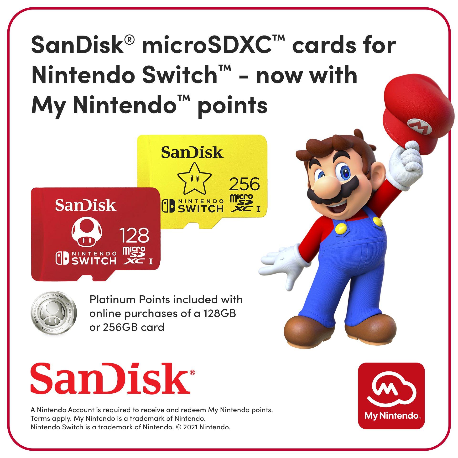 Carte micro SDXC™ pour Nintendo Switch SanDisk - 128 Go - Mario