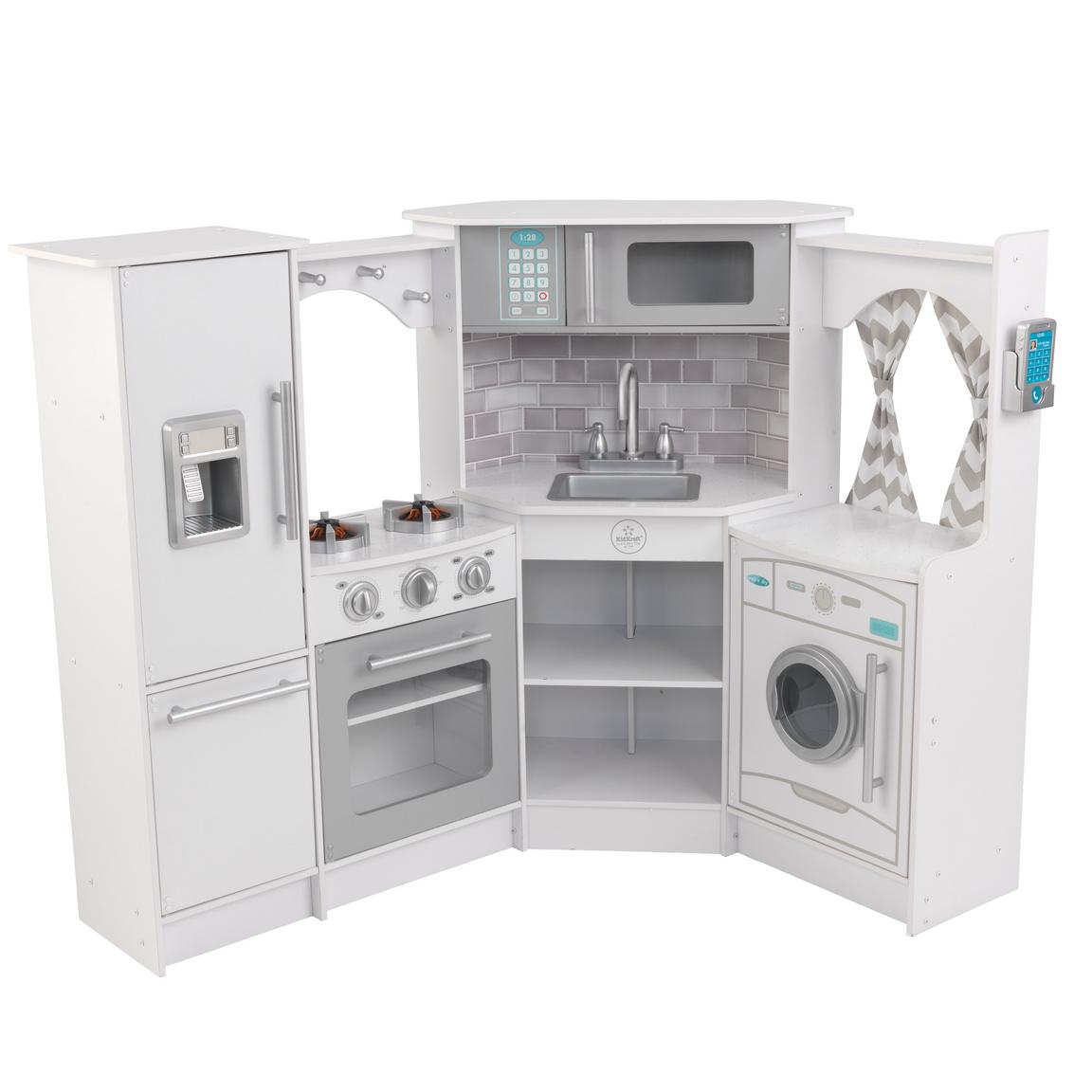 KidKraft Ultimate Corner Play Kitchen with Lights and Sounds White -  53386