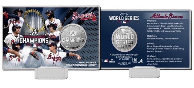 Highland Mint MLB Atlanta Braves 2021 World Series Champions Silver Coin Card GameStop Exclusive