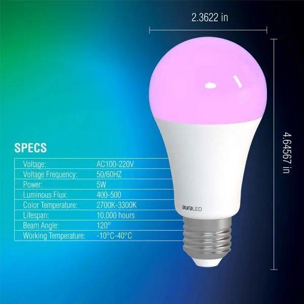 Tzumi Aura LED Remote Controlled ColorDuo Changing LED Bulbs