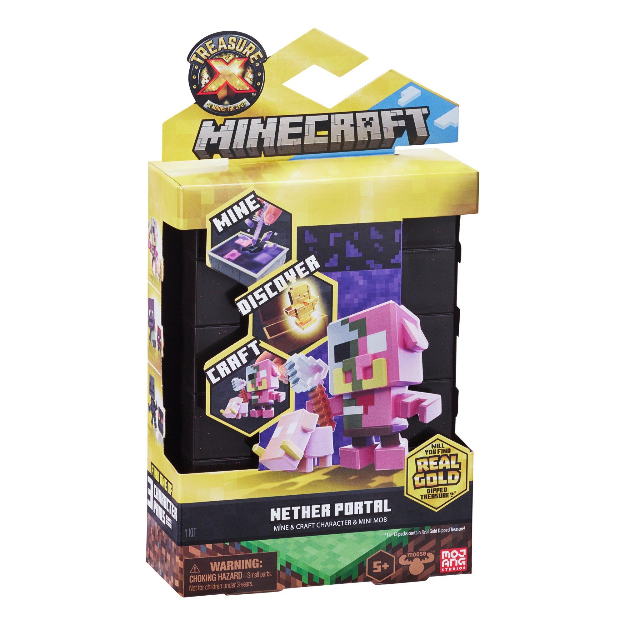 Moose Toys Treasure X Minecraft Series 1 Overworld Pack Nether Portal Blind Bag