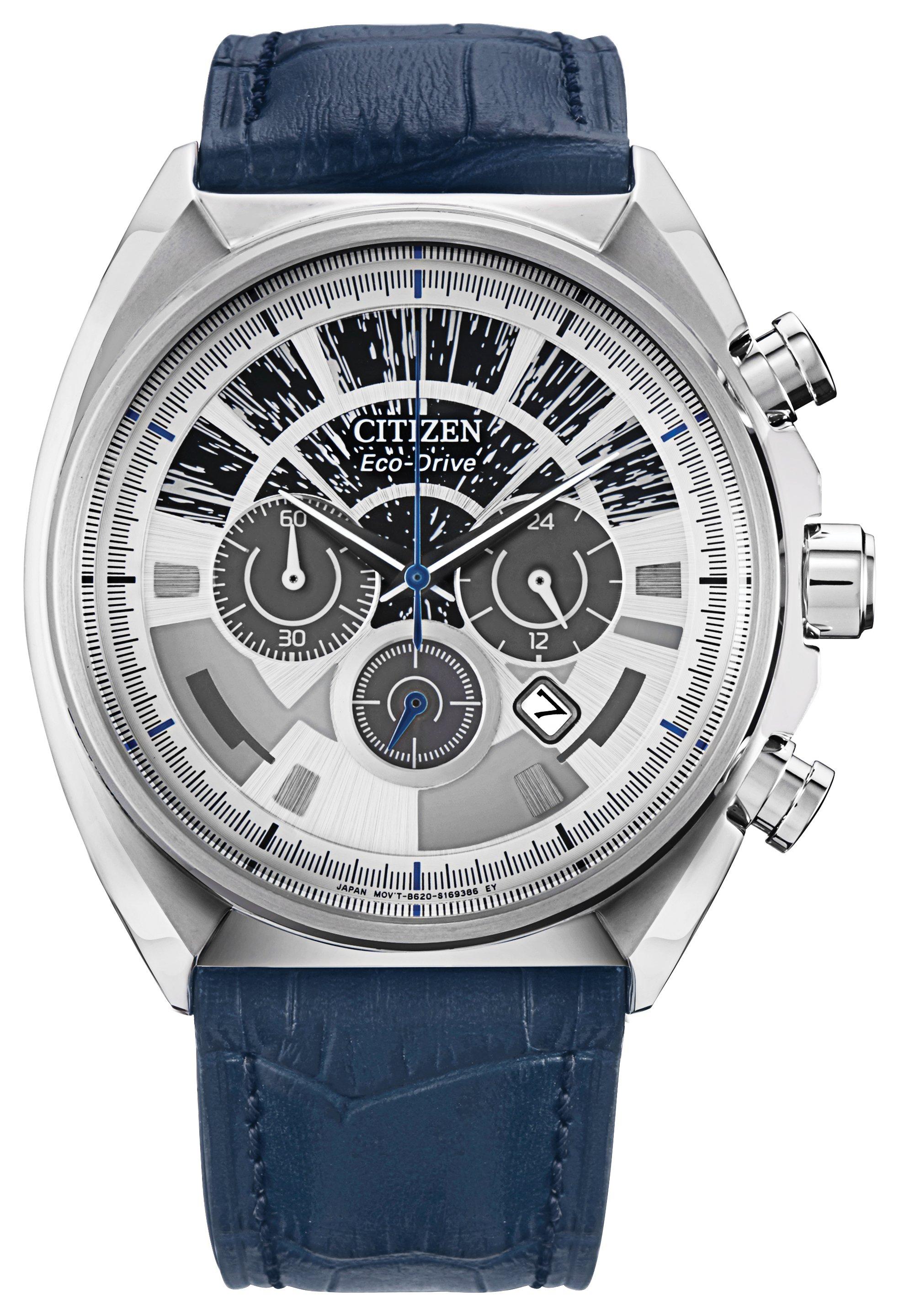 Citizen Eco-Drive Star Wars 44mm Stainless Steel with Blue Leather Strap Watch