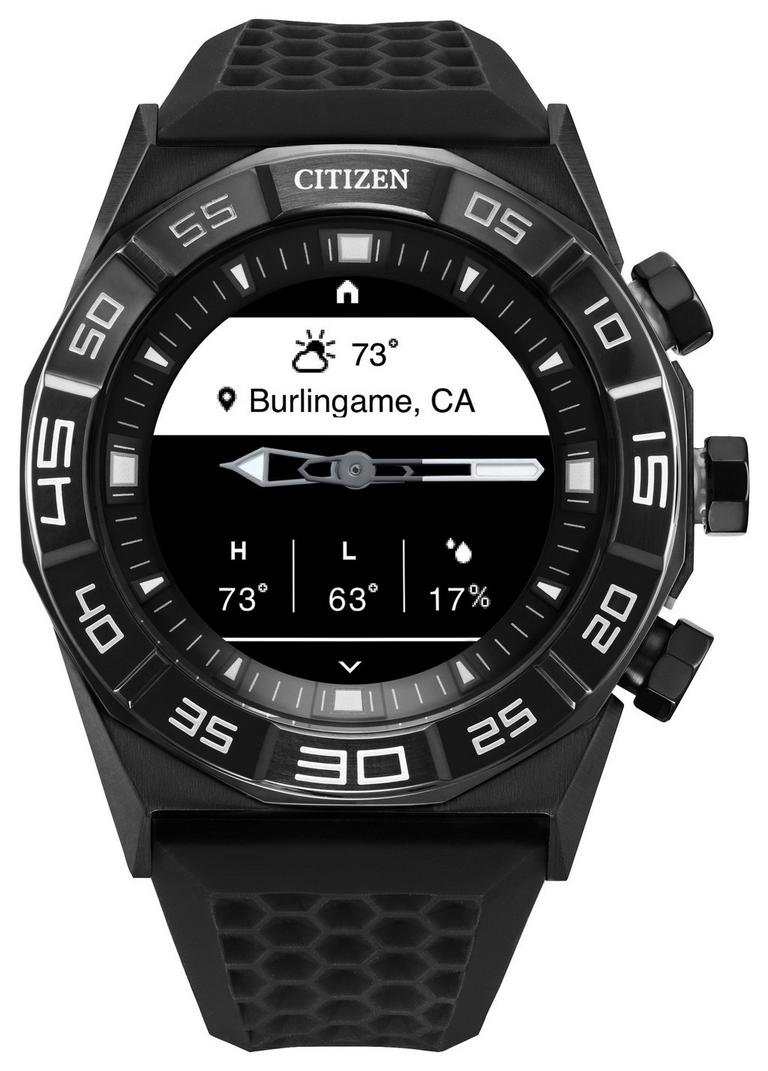 Citizen CZ Smart Hybrid 44mm Black Stainless Steel with Black Silicone Strap Smartwatch