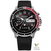 list item 1 of 11 Citizen CZ Smart 46mm Silver Tone Stainless Steel with Black Silicone Strap Smartwatch