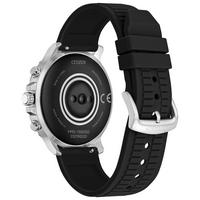 list item 2 of 11 Citizen CZ Smart 46mm Silver Tone Stainless Steel with Black Silicone Strap Smartwatch