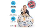 Creative QT Stuff&#39;n Sit Stuffed Animal Storage Bean Bag 33-In Navy Polka Dot