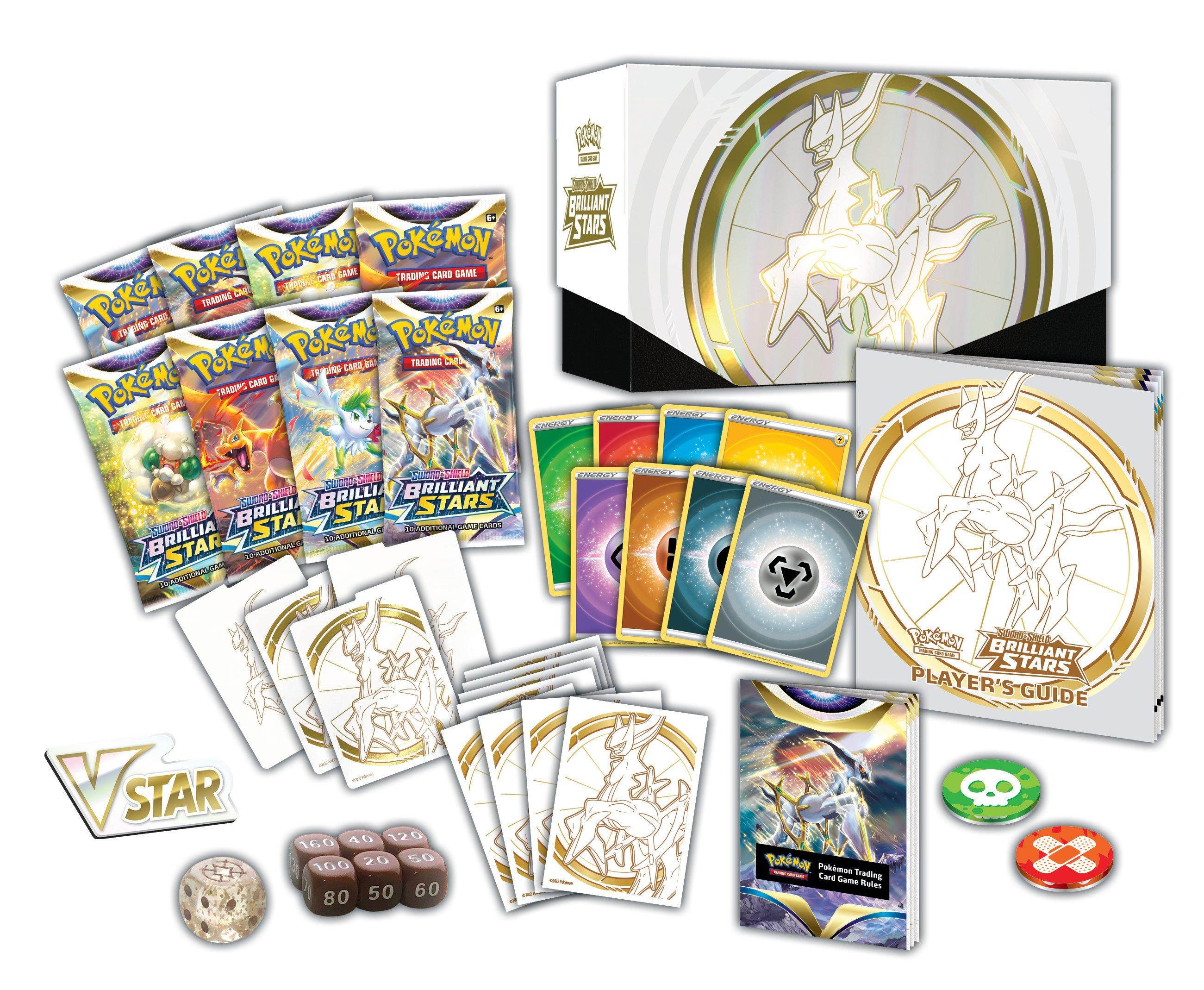 Pokémon TCG: Sword & Shield-Brilliant Stars 3 Booster Packs, Coin