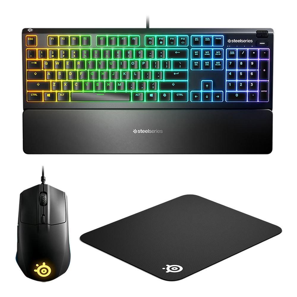 SteelSeries Level Up Gaming Bundle Apex 3 Keyboard, Rival 3 Wired Mouse