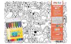 merka Drawing Pad of Cats and Dog 4 Pack with 7 Erasable Markers Fun Activities Learning Non-Slip Placemats