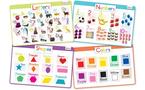 merka Kid&#39;s Letters, Shapes, Numbers, and Colors - 4 Pack Educational Non-Slip Silicone Placemats