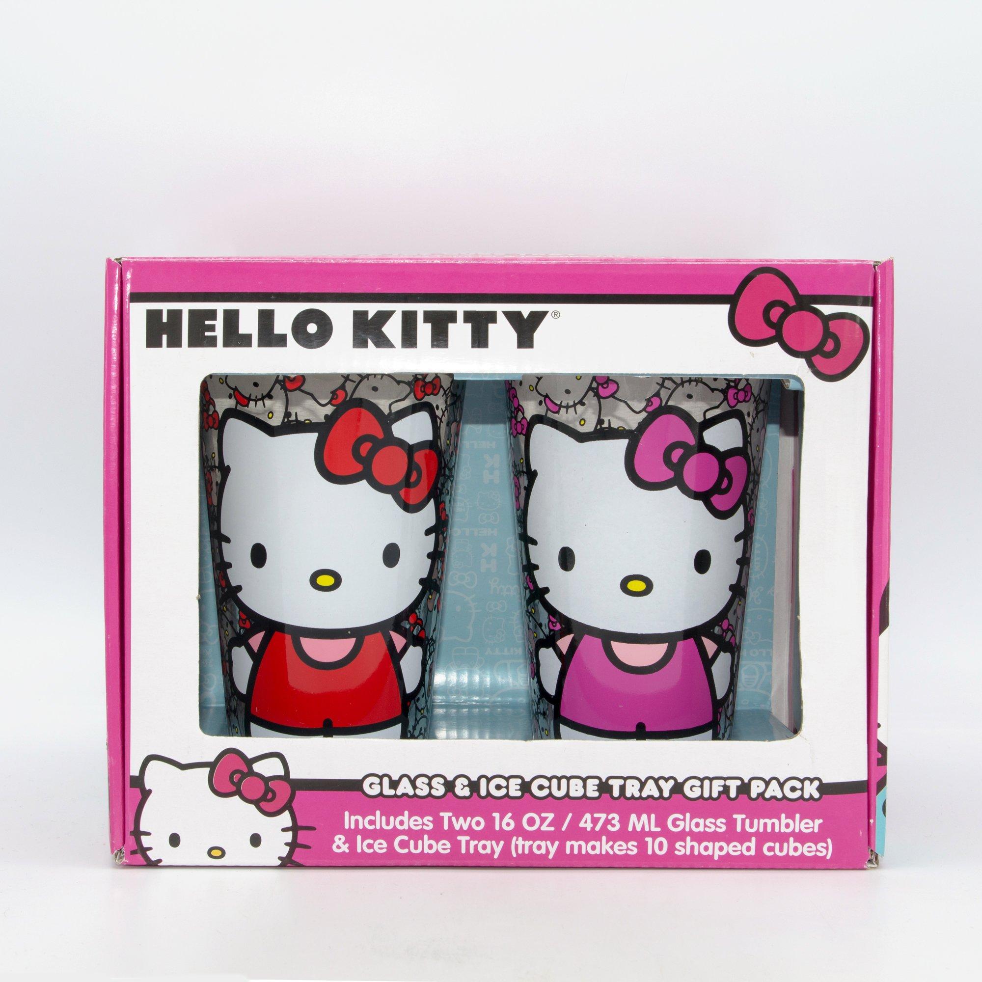 Hello Kitty Pint Glass and Ice Cube Tray Set