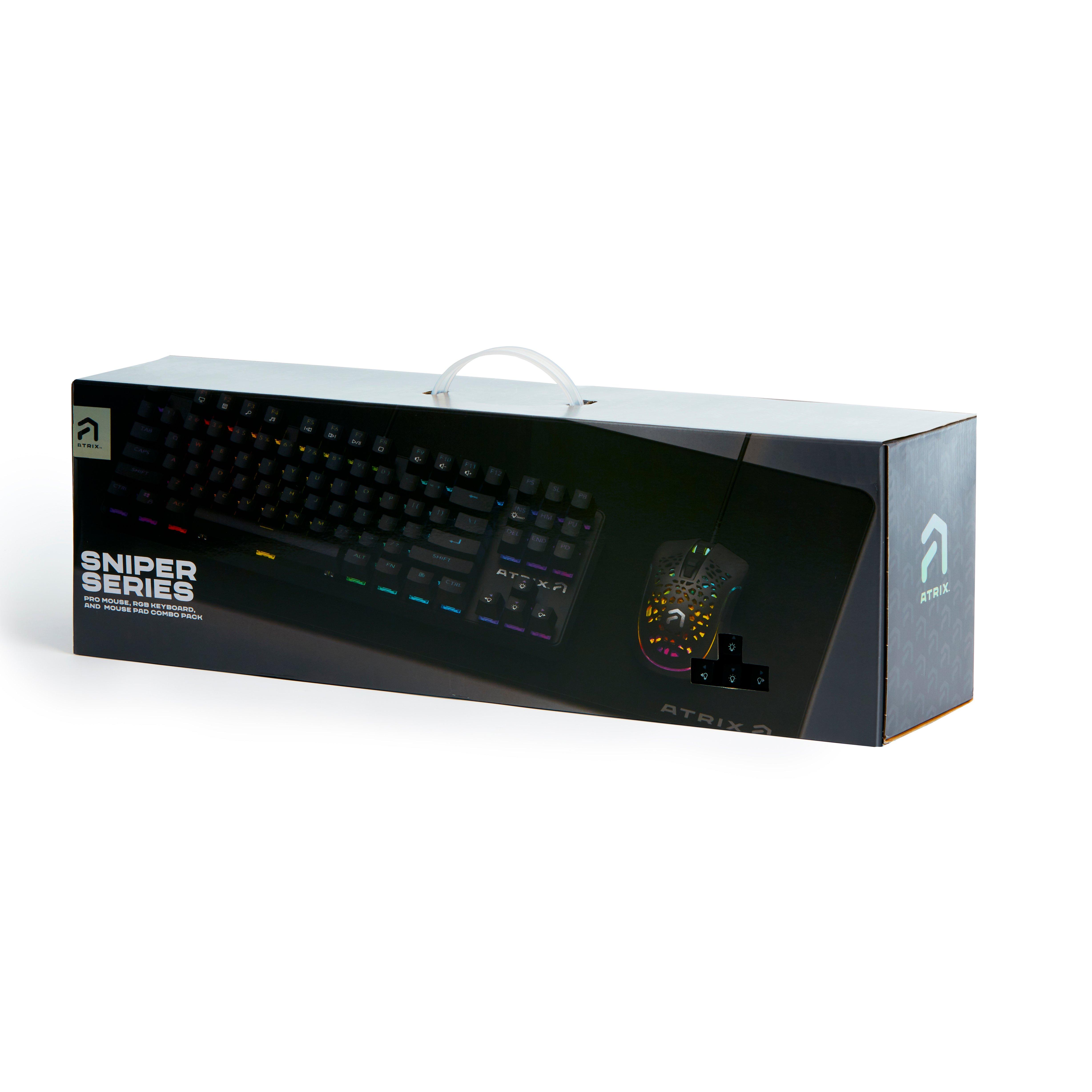 Atrix Sniper Series PC Keyboard Mouse, and Mousepad Bundle