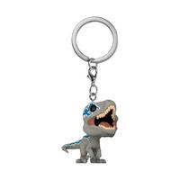 list item 1 of 2 Funko Pocket POP! Keychain: Jurassic World Dominion Velociraptor (Blue)