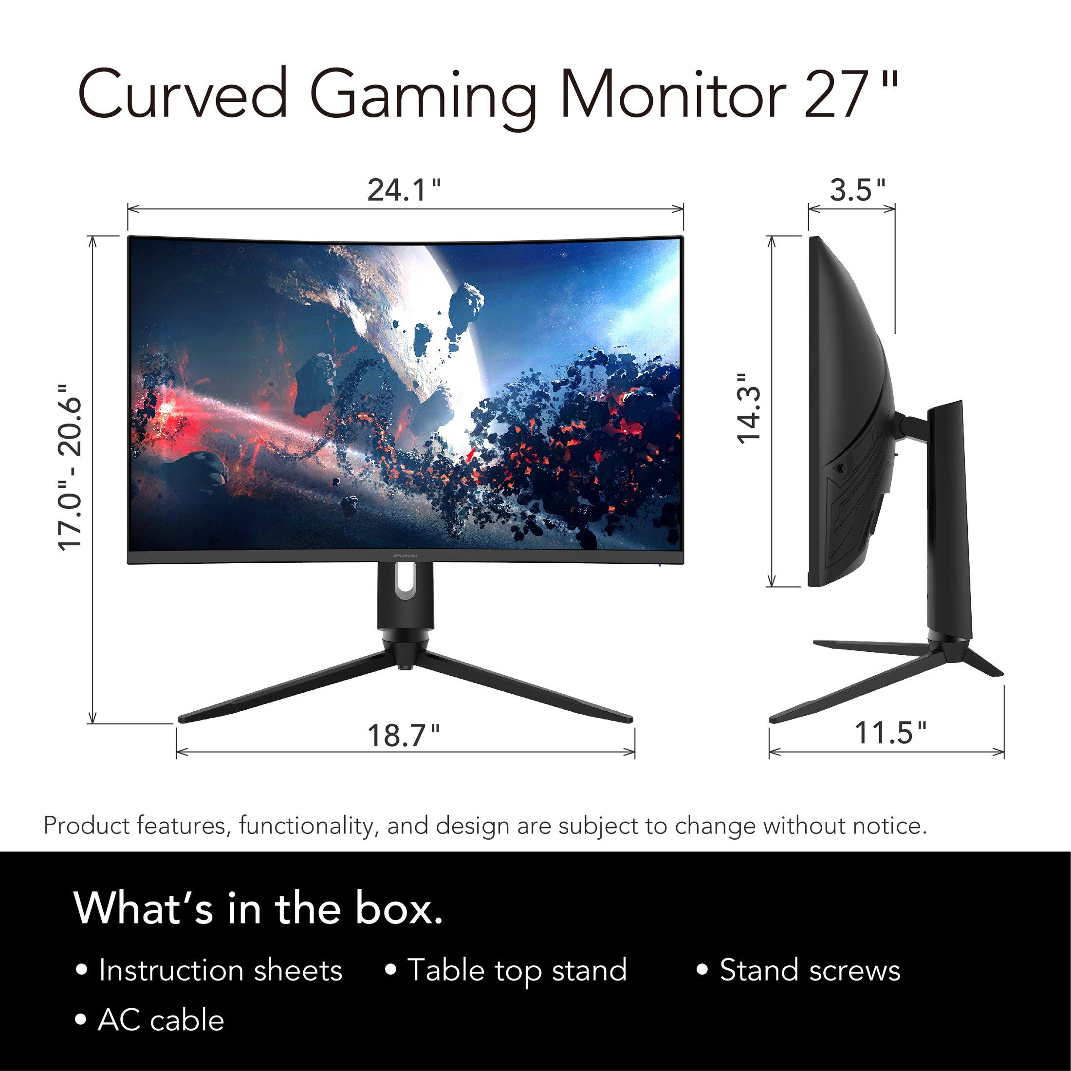 Funai FGM-27C545 27-in FHD &#40;1920x1080&#41; 240Hz FreeSync VA Curved Gaming Monitor