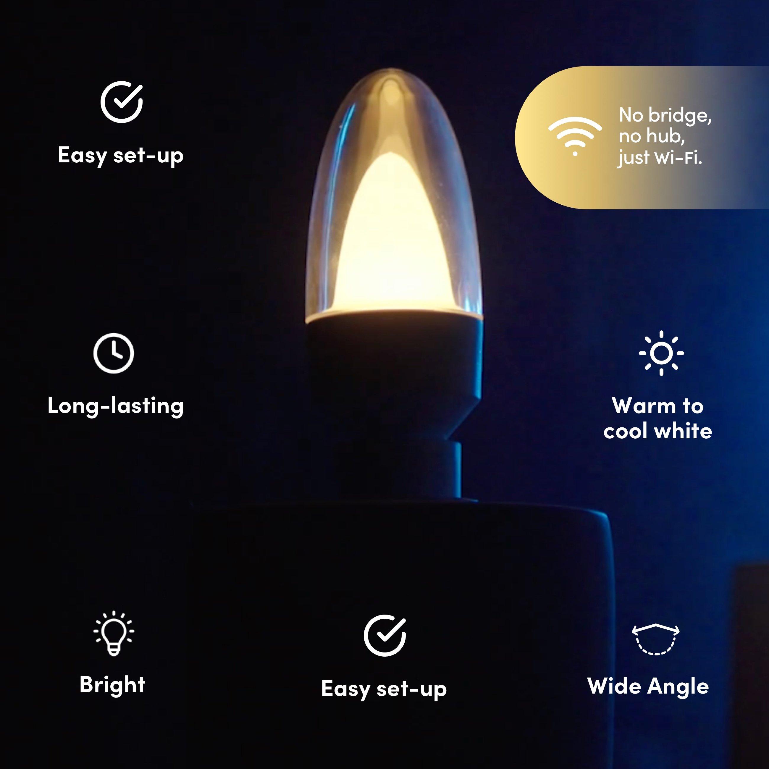 list item 2 of 6 LIFX Smart Candle Lightbulb White to Warm 480 Lumens