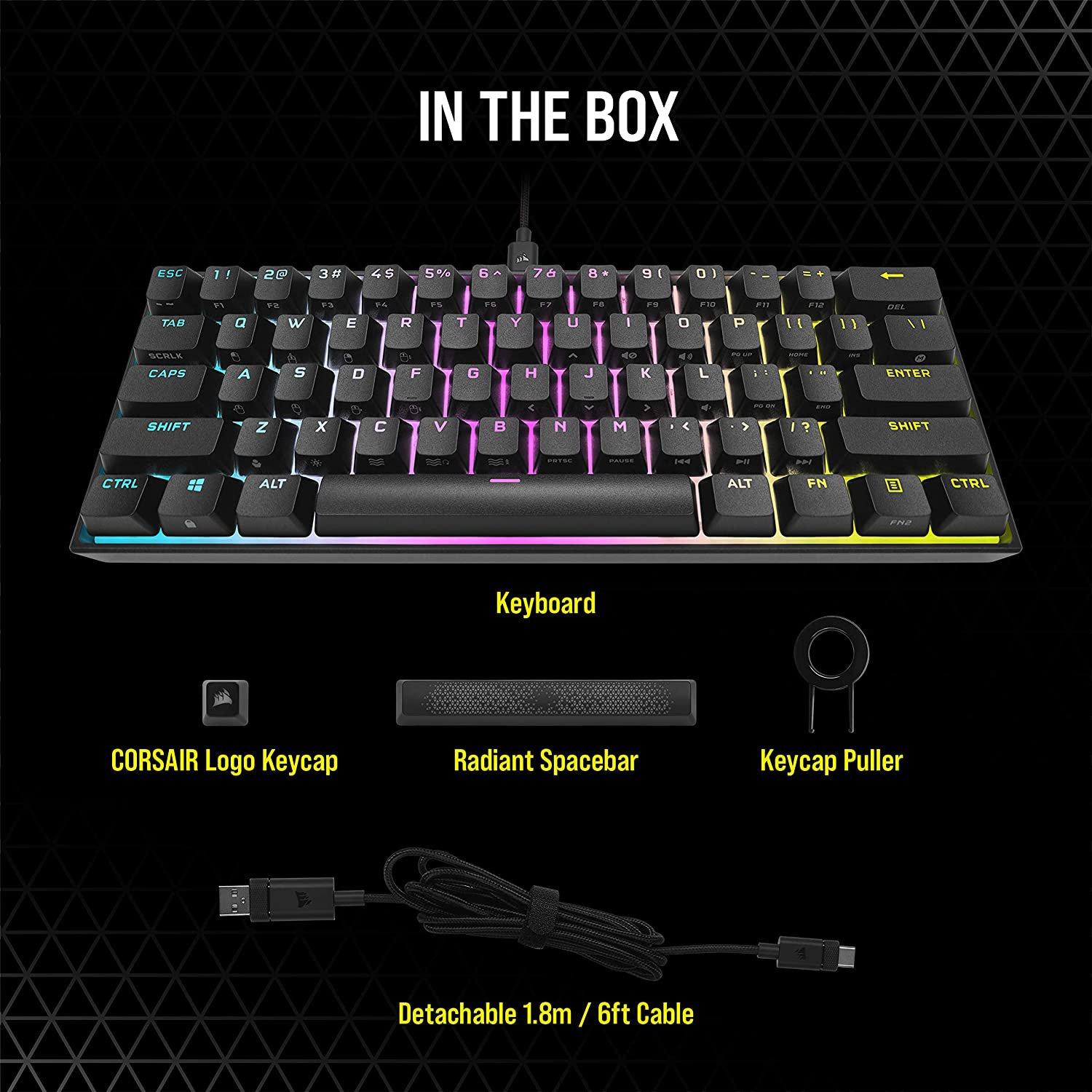 CORSAIR K65 RGB MINI 60 Cherry MX Red Switch Mechanical Wired Gaming Keyboard