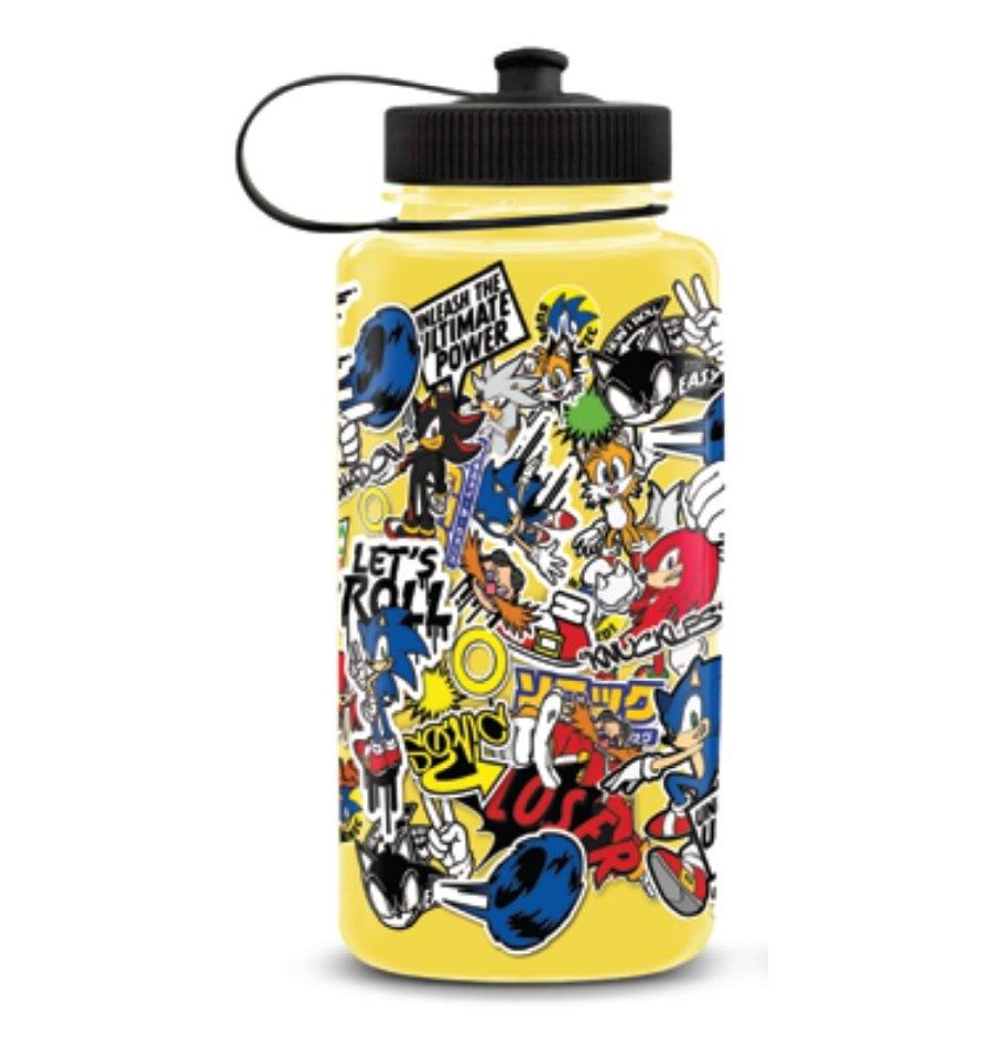 Sonic the Hedgehog Sticker Water Bottle - 40 oz. - Spencer's