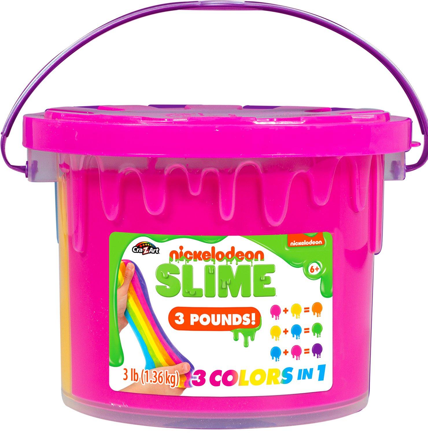 Vanilla and Chocolate Colored Slime 3 Colors-in-1 Strawberry Nickelodeon Slime 3LB Ice Cream Premade Slime Bucket 