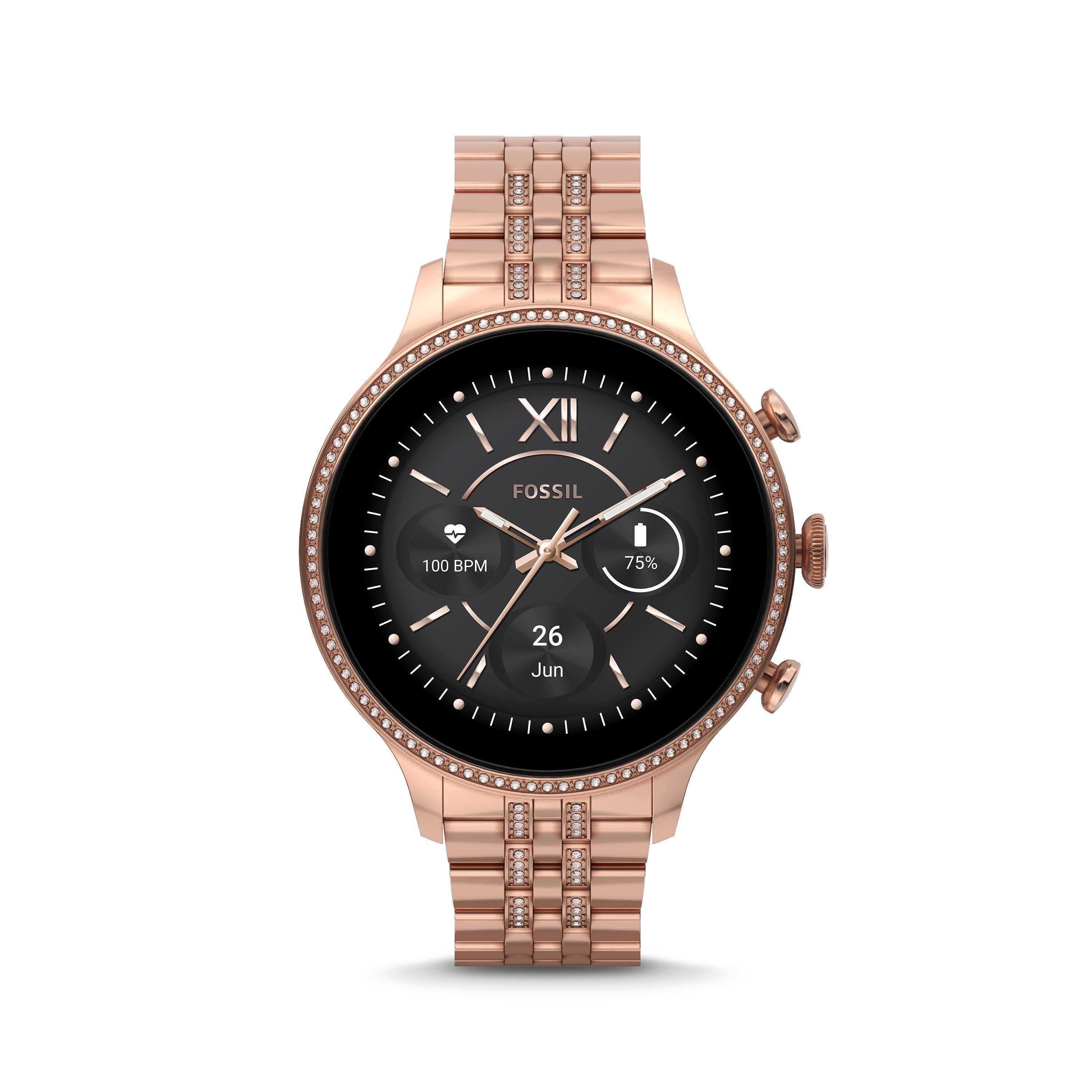 list item 3 of 16 Fossil Gen 6 42mm Smartwatch with Rose Gold Stainless Steel Bracelet