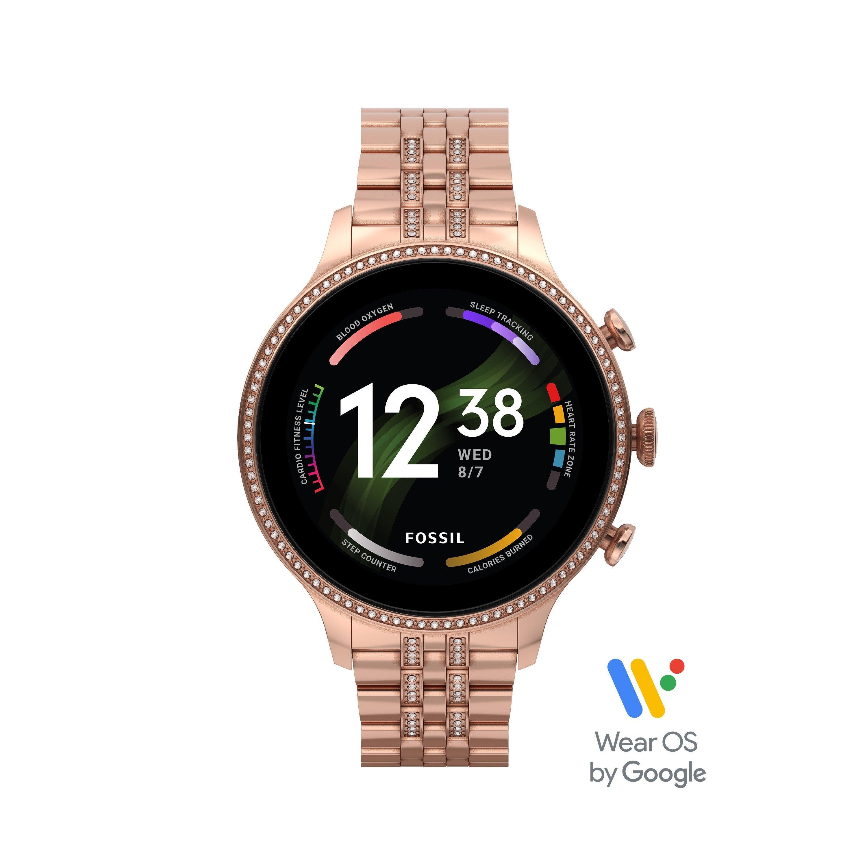 list item 16 of 16 Fossil Gen 6 42mm Smartwatch with Rose Gold Stainless Steel Bracelet