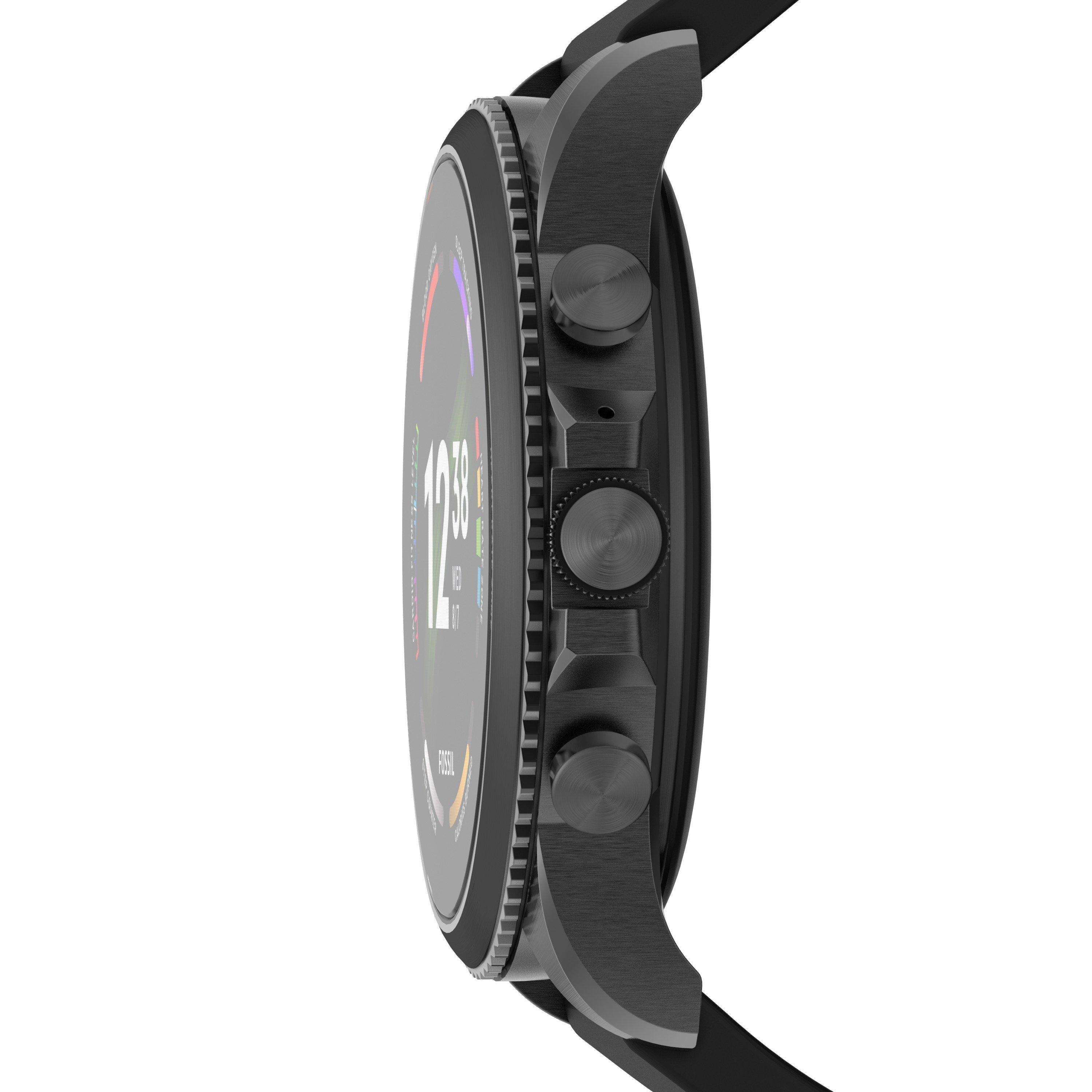 Burma To grader gåde Fossil Gen 6 44mm Smartwatch with Black Silicone Strap | GameStop