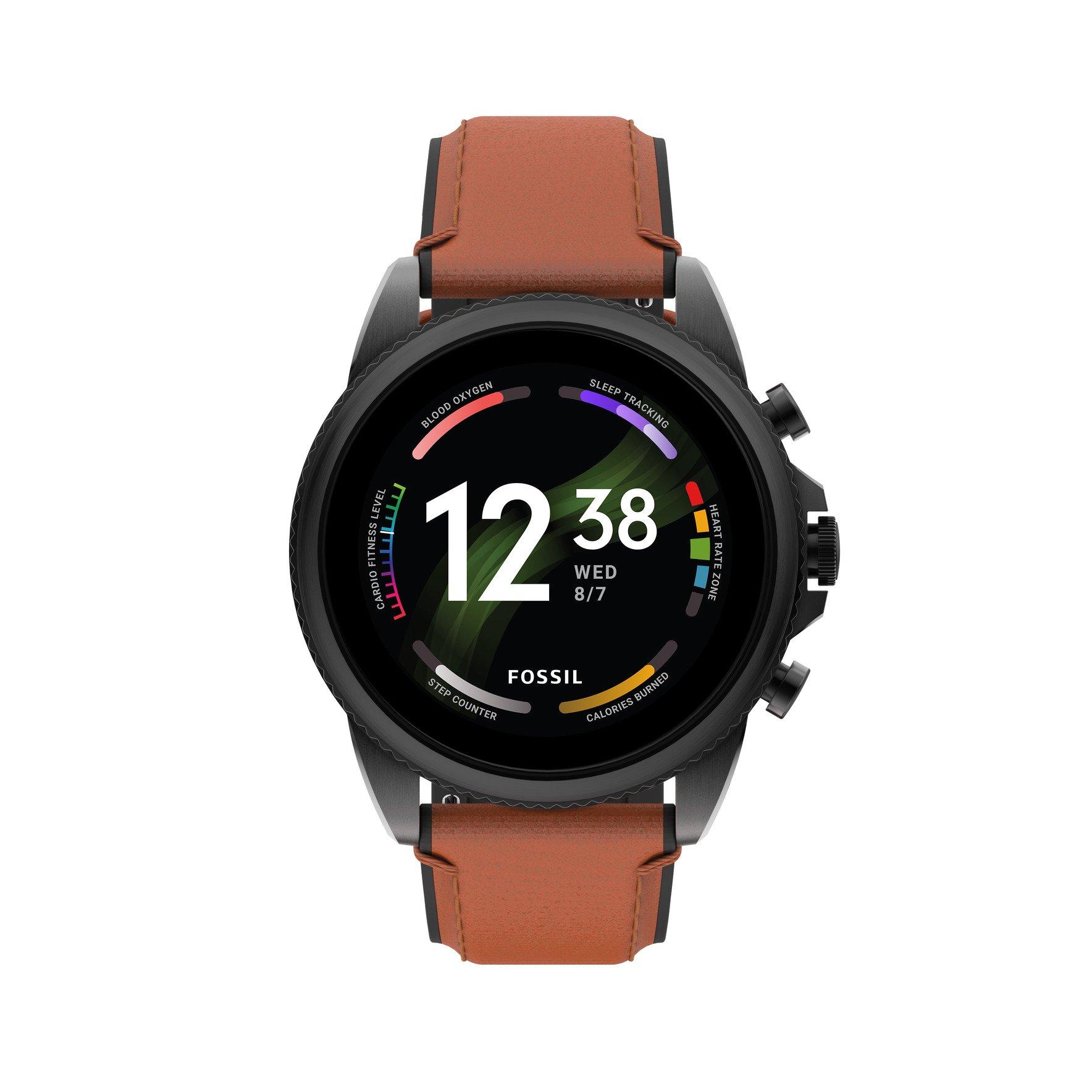 Fossil Gen 6 44mm Smartwatch with Brown Leather Strap GameStop