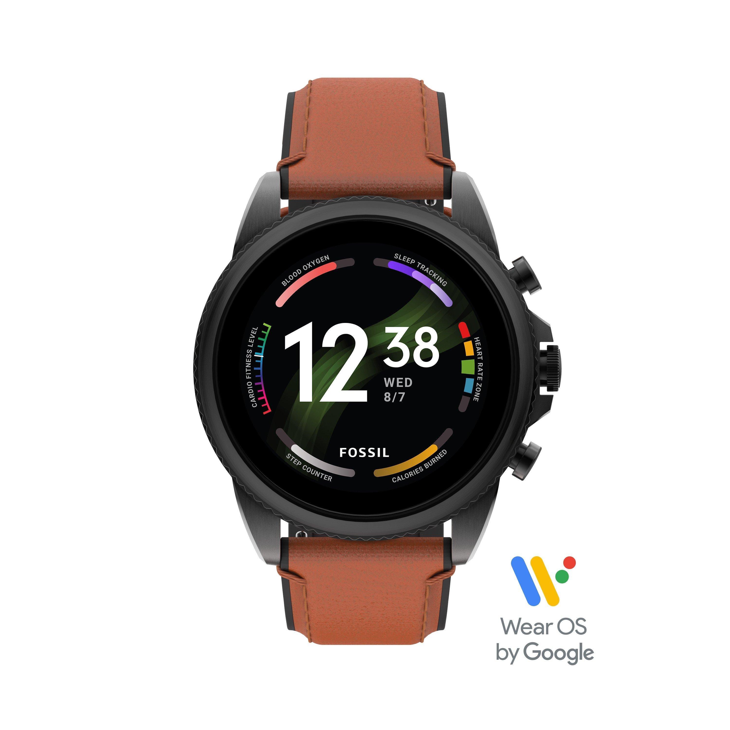 Fossil Gen 6 44mm Smartwatch with Brown Leather Strap