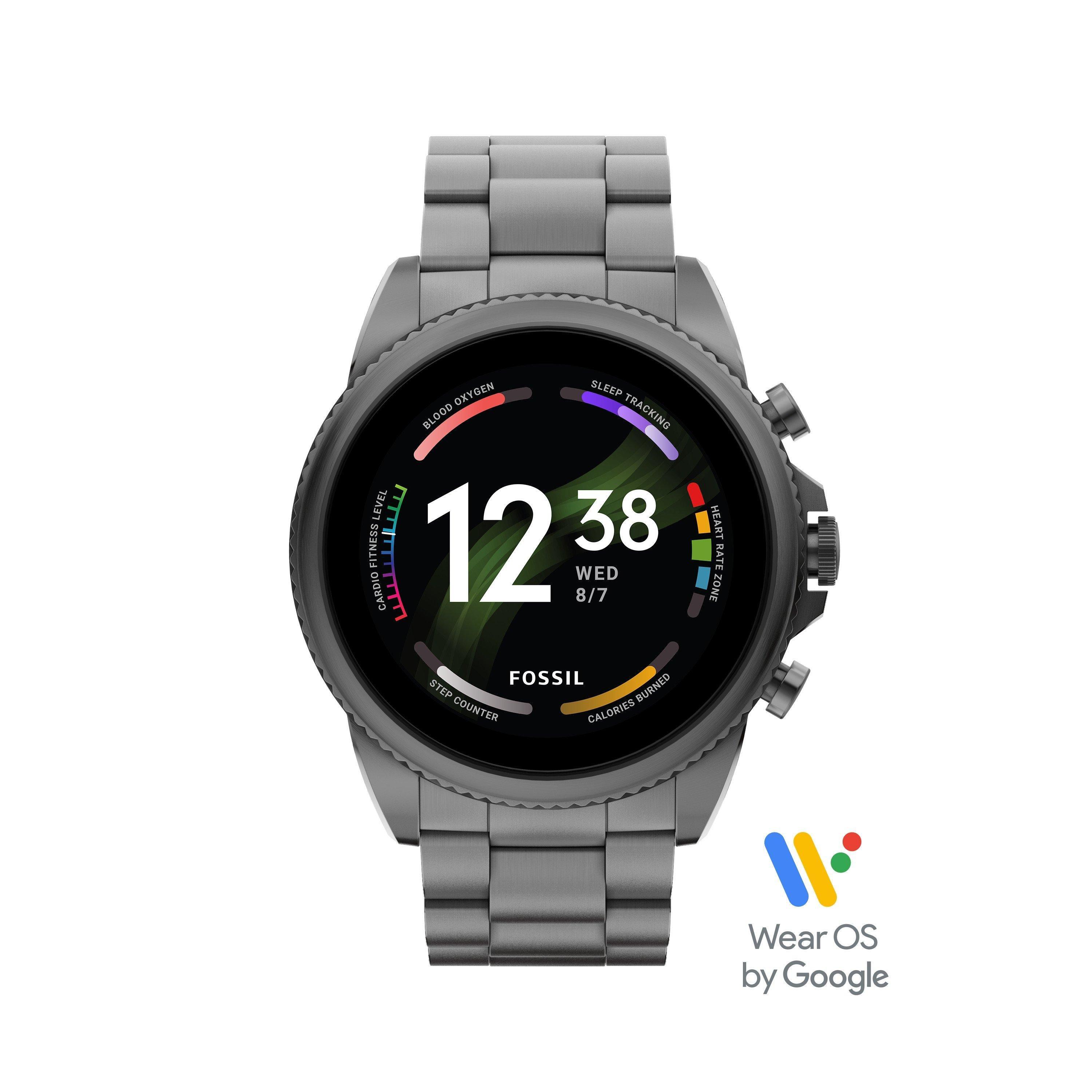 Fossil Gen 6 44mm Smartwatch with Smoke Stainless Steel Bracelet
