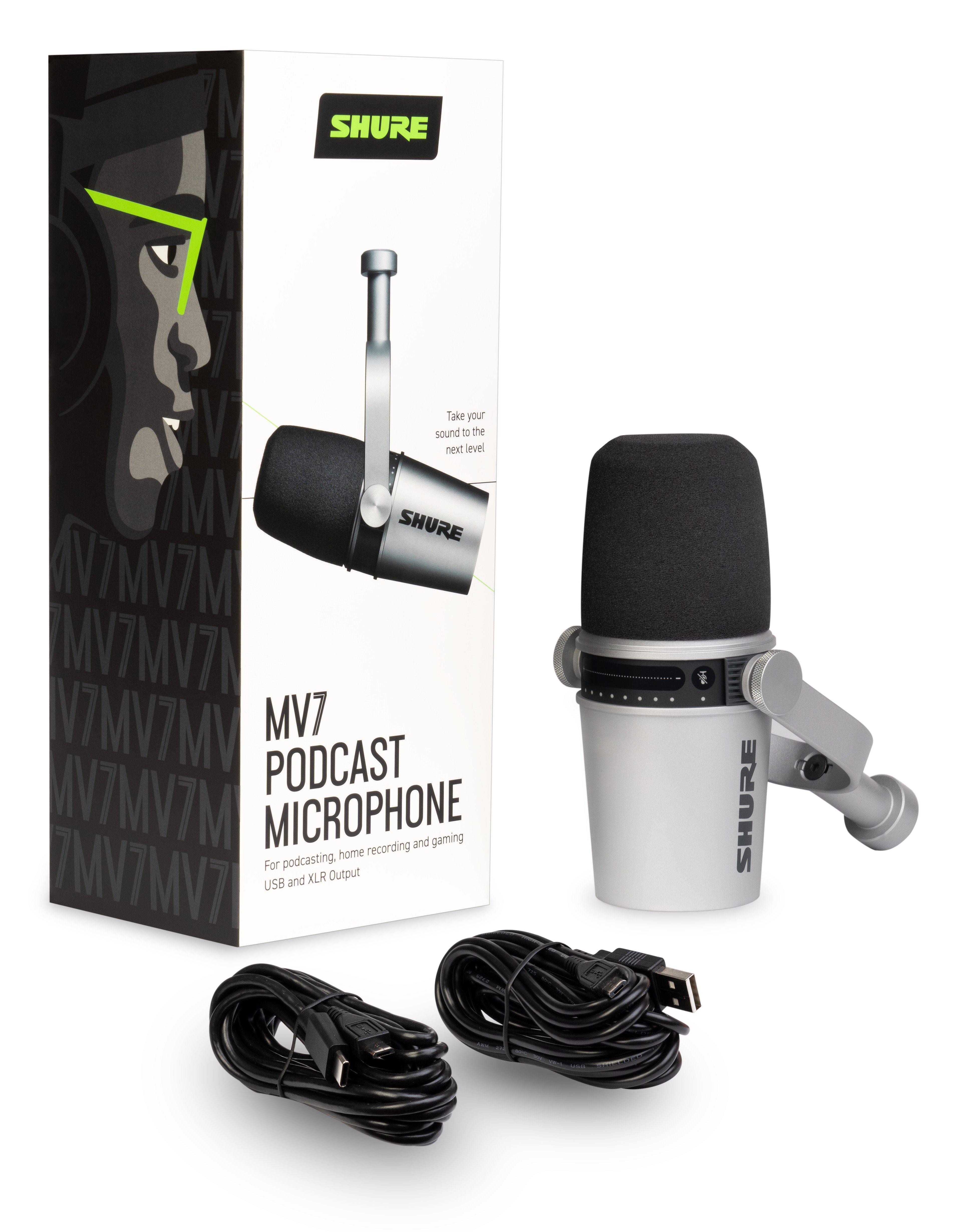 Shure MV7 Dynamic Podcast Microphone with USB and XLR Output