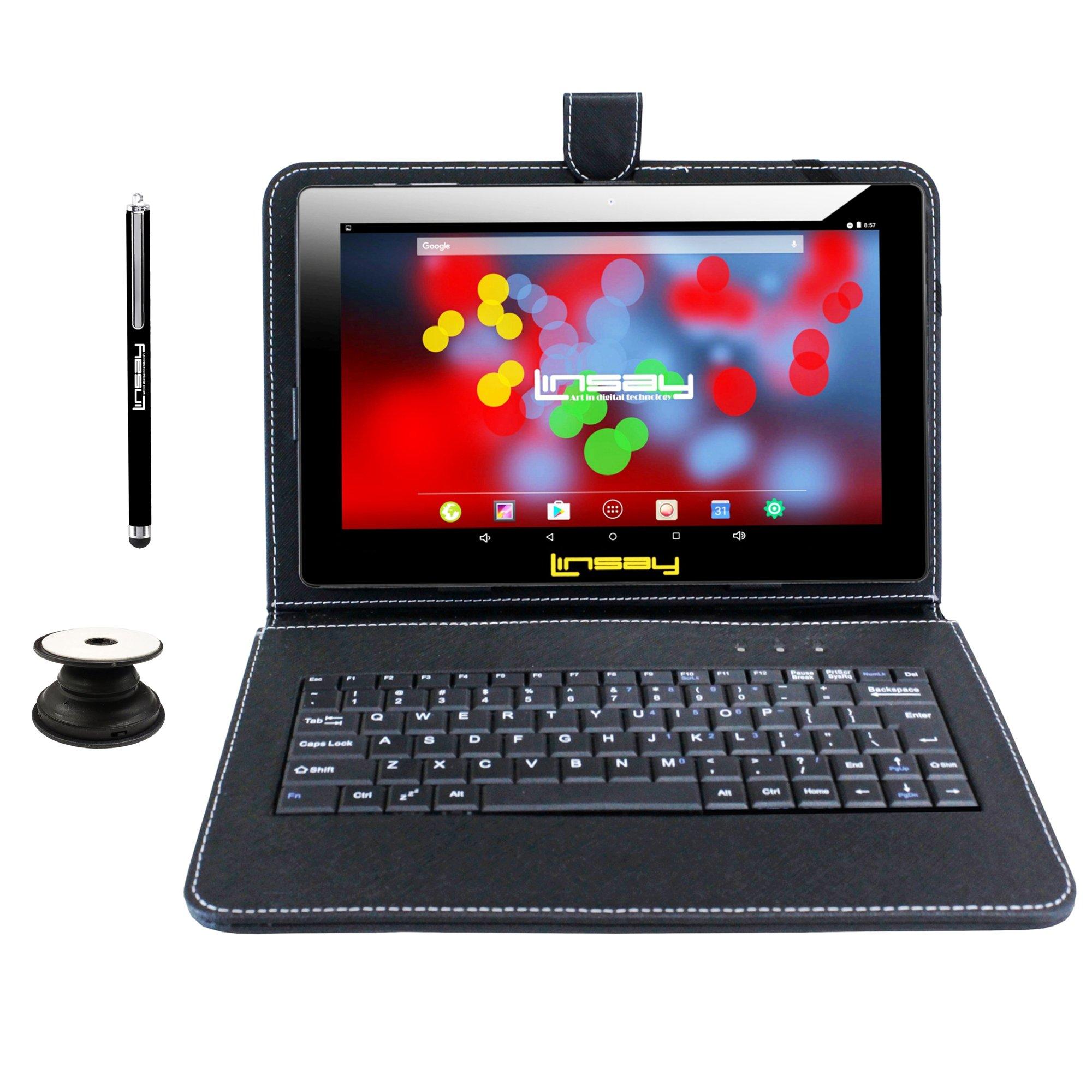 LINSAY 10.1-in Tablet 32GB Bundle with Keyboard Case and Backpack