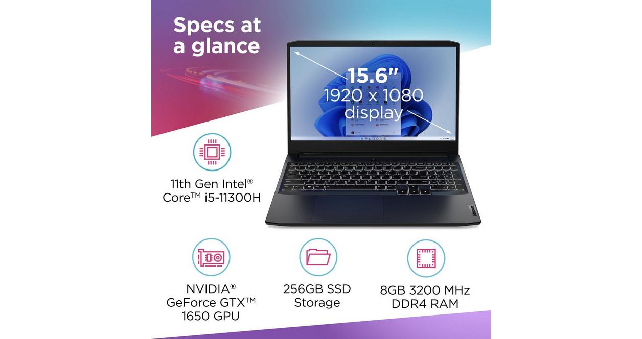 Lenovo IdeaPad 3i 15.6-in Gaming Laptop Intel Core i5-11300H