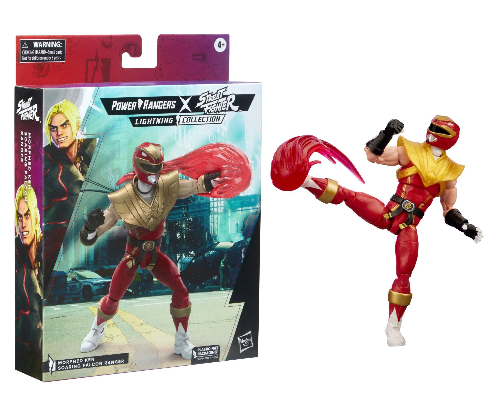 Hasbro Lightning Collection Mighty Morphin Power Rangers x Street Fighter  Collab Ken Soaring Falcon Ranger 6-in Action Figure