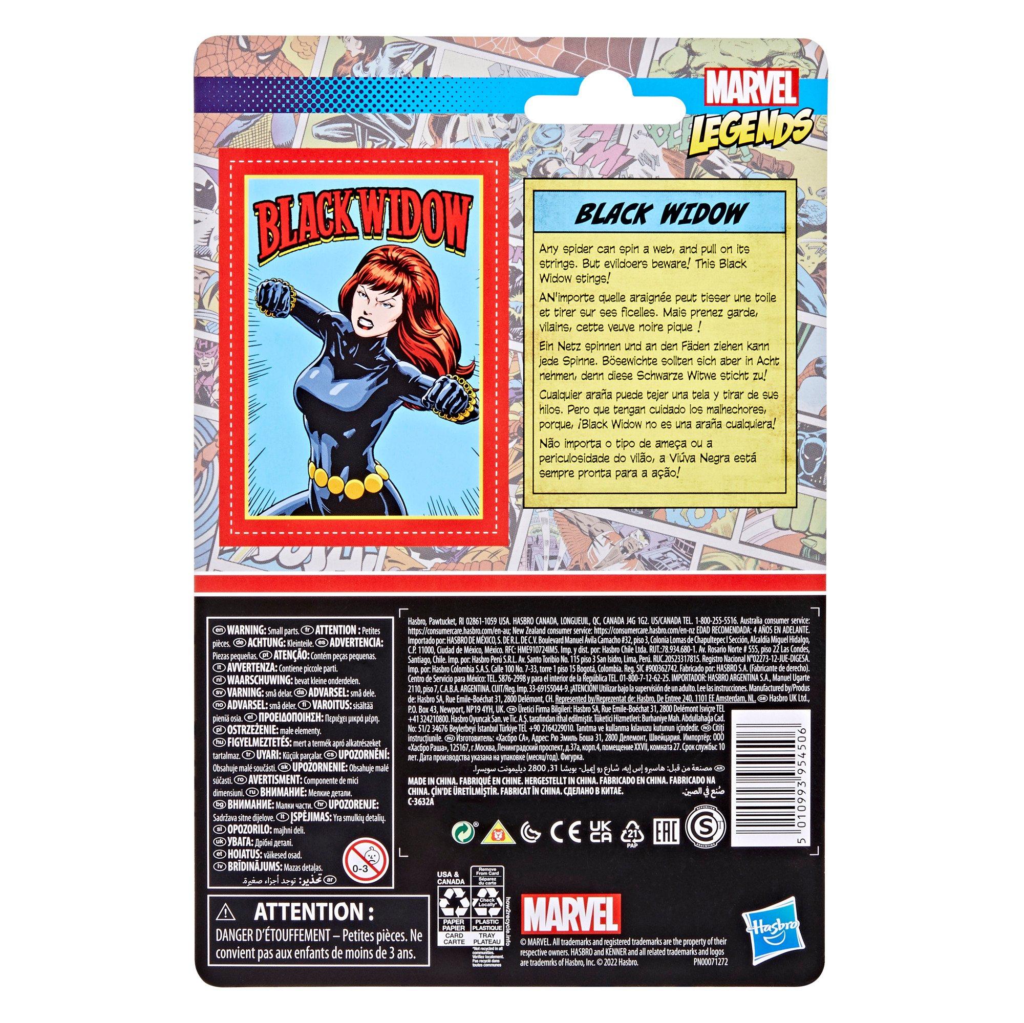 Hasbro Marvel Legends Series Retro 375 Collection Black Widow 3.75-in Action Figure