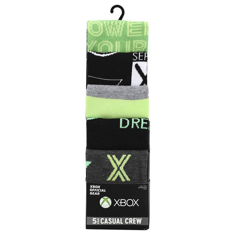 Xbox Series X Crew Socks 5 Pack