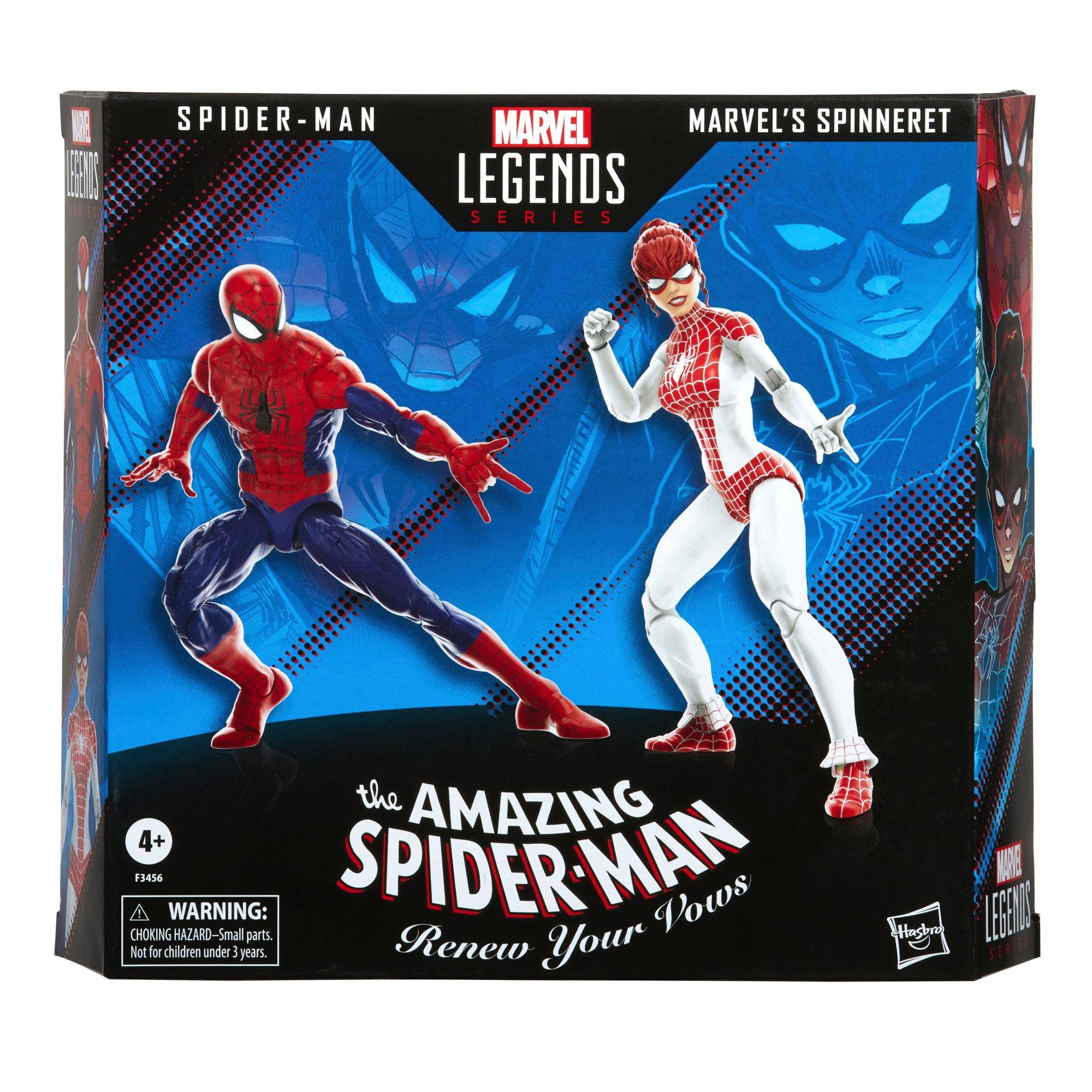 Hasbro Marvel Legends Series 60th AnniversaryThe Amazing Spider-Man Renew Your Vows Spider-Man and Marvel's Spinnert 2 Pack 6-in Action Figures
