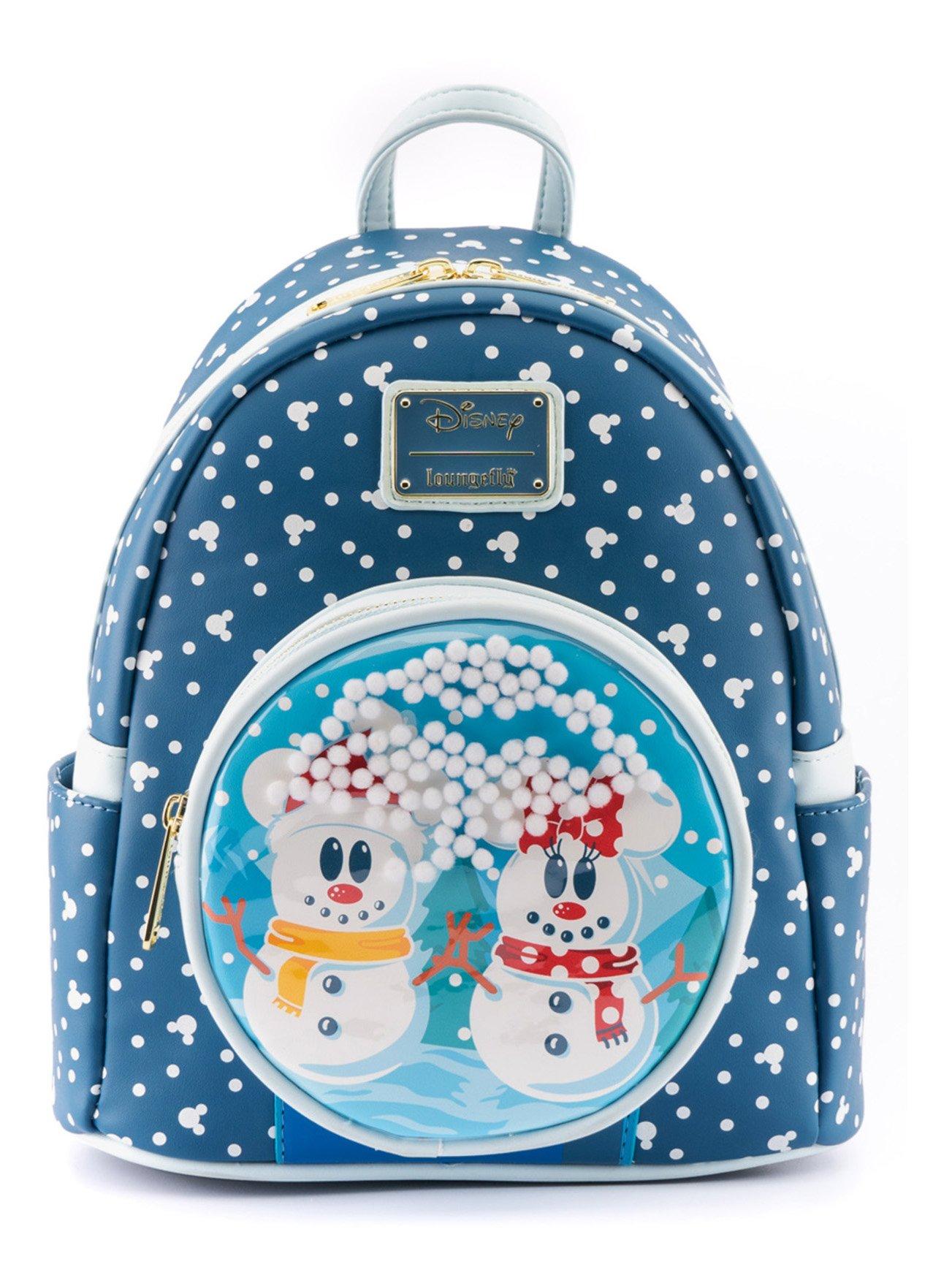 Loungefly Disney Snowman Mickey And Minnie Mouse Snow Globe Mini Backpack