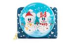 Loungefly Disney Snowman Mickey and Minnie Mouse Snow Globe Zip Around Wallet