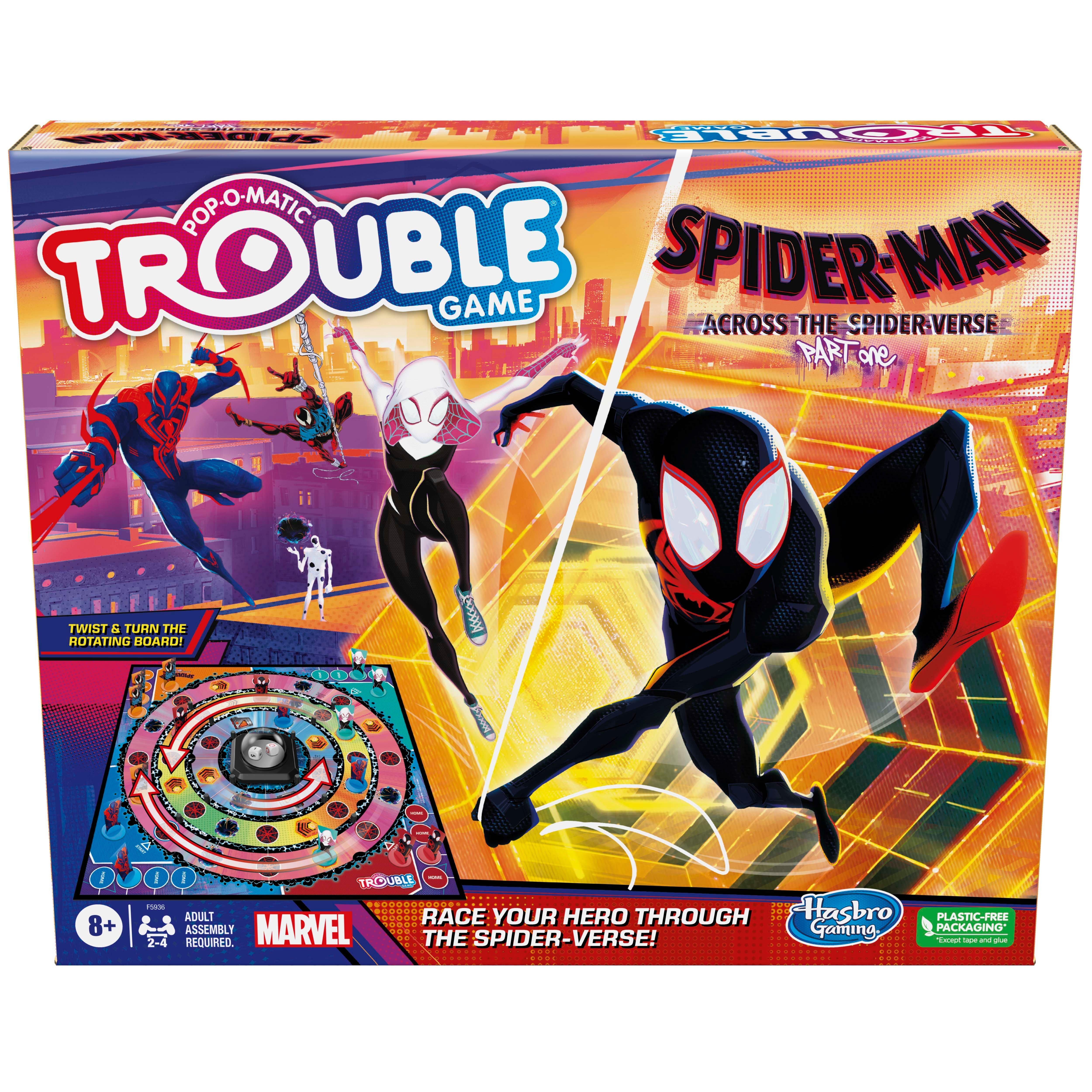 Hasbro Marvel Spider-Man: Across the Spider-Verse (Part One) Pop-O-Matic  Trouble Board Game