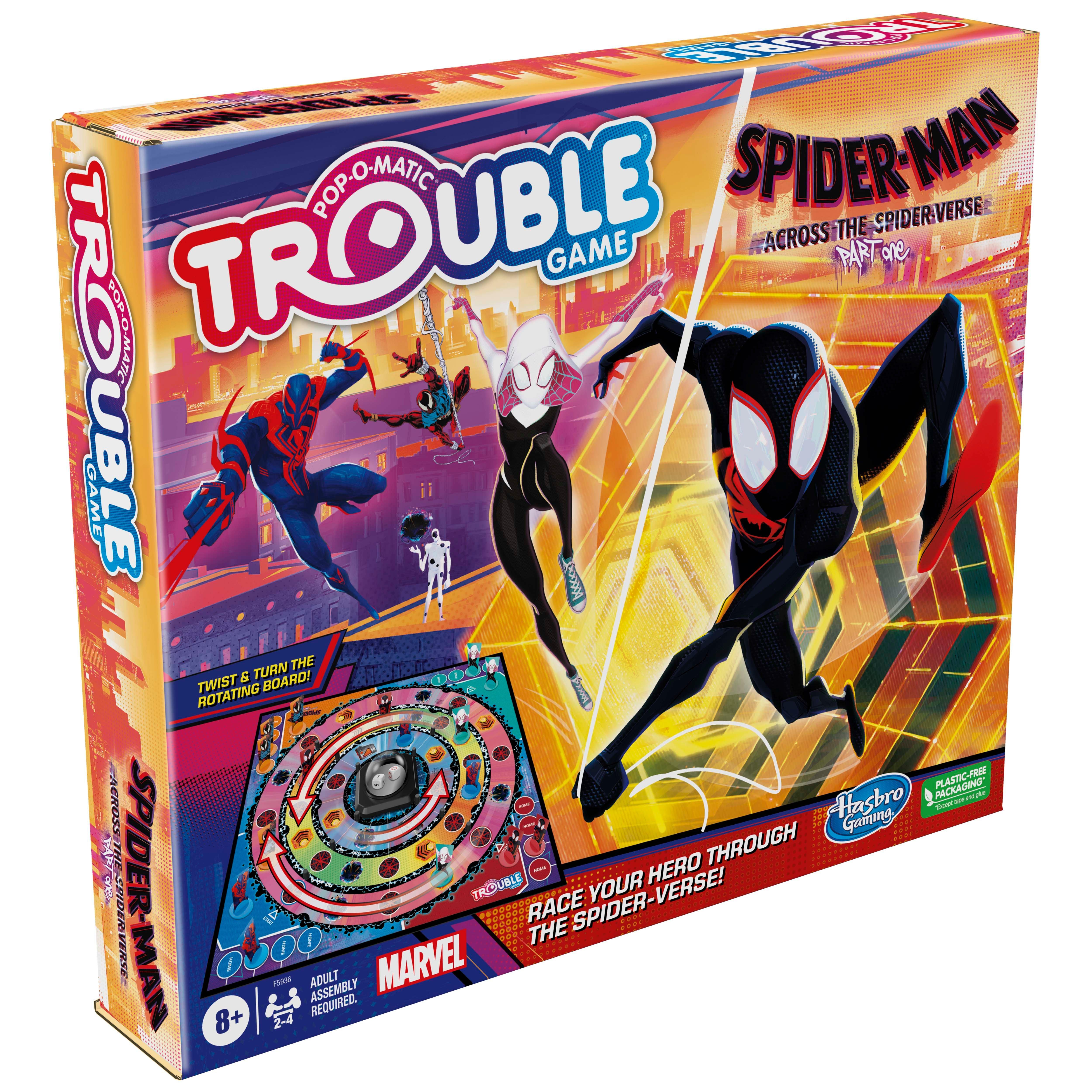 Hasbro Marvel Spider-Man: Across the Spider-Verse (Part One) Pop-O-Matic  Trouble Board Game