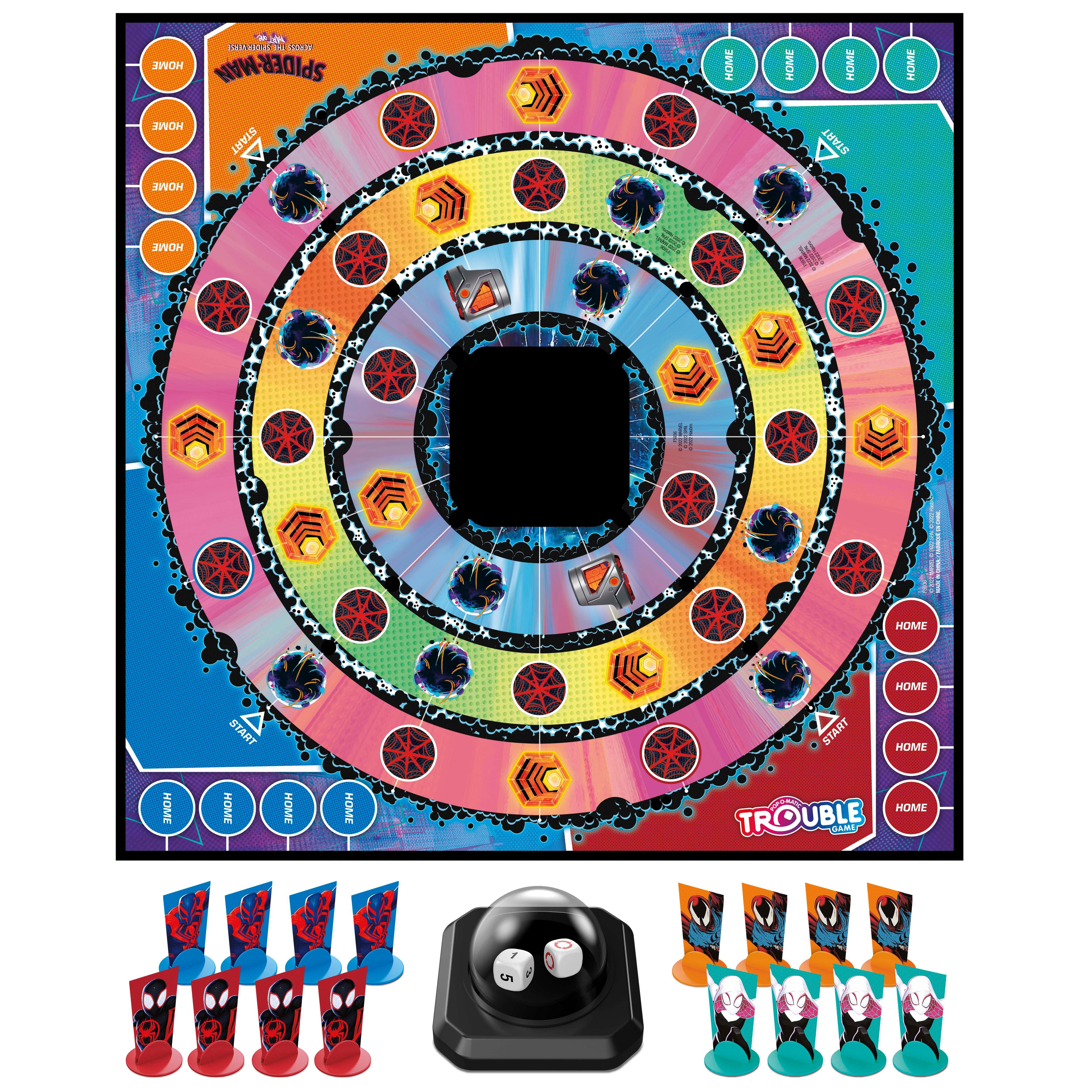 Hasbro Marvel Spider-Man: Across the Spider-Verse (Part One) Pop-O-Matic Trouble Board Game