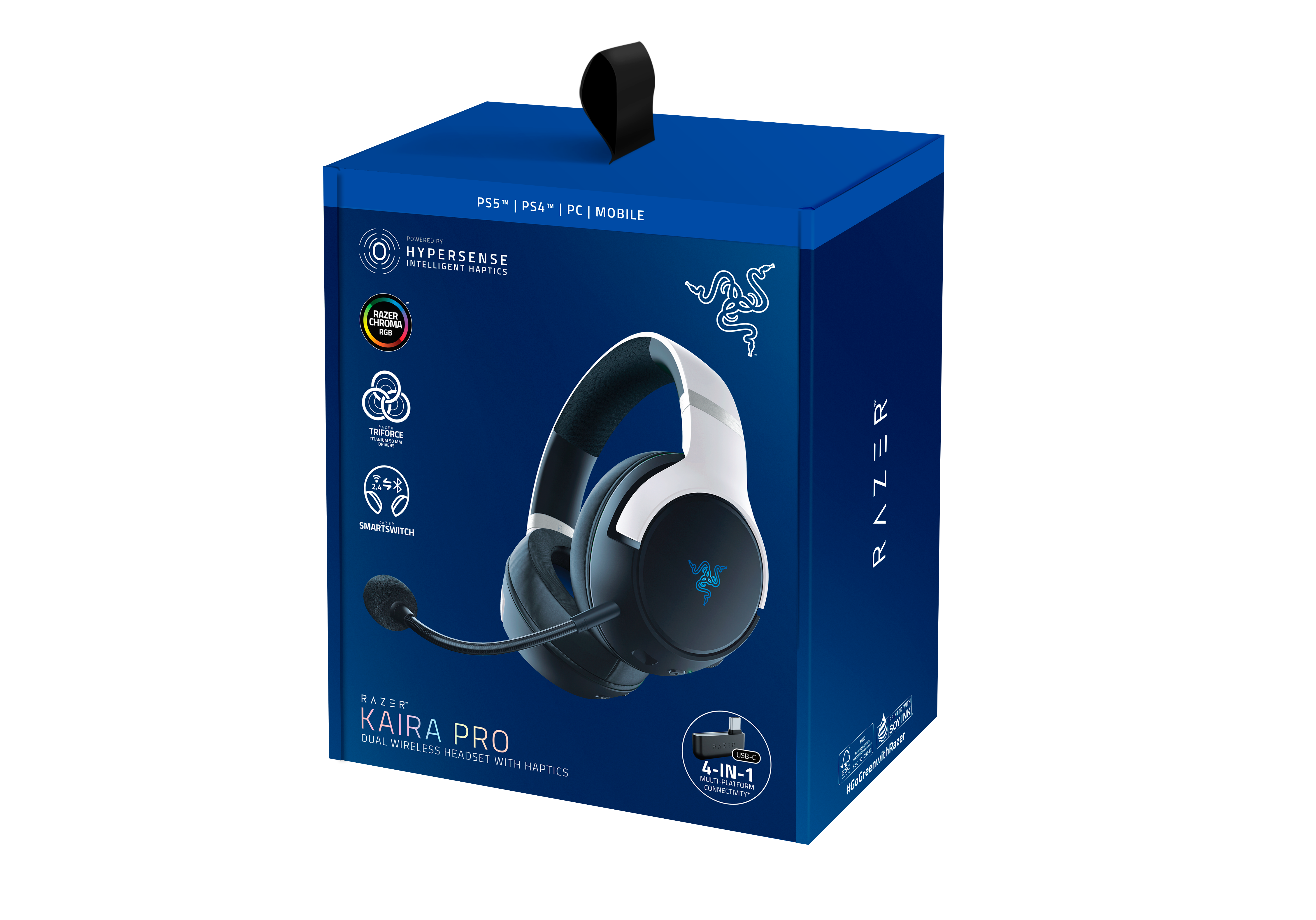 Razer Kaira Pro Dual Wireless Gaming Headset for PlayStation 5 with HyperSense Haptics Technology