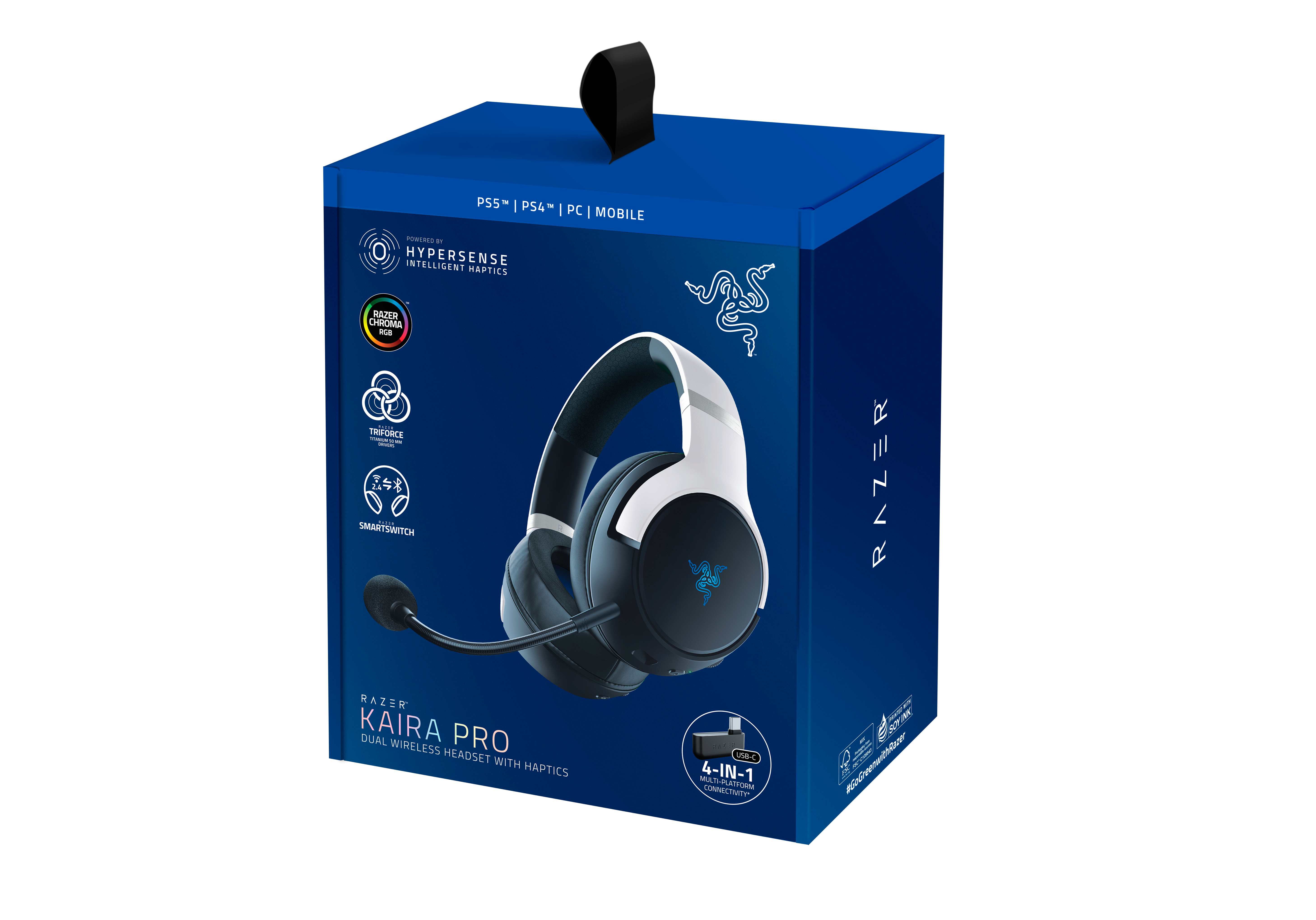 Razer Kaira Pro Dual Wireless Gaming Headset for PlayStation 5 with  HyperSense Haptics Technology