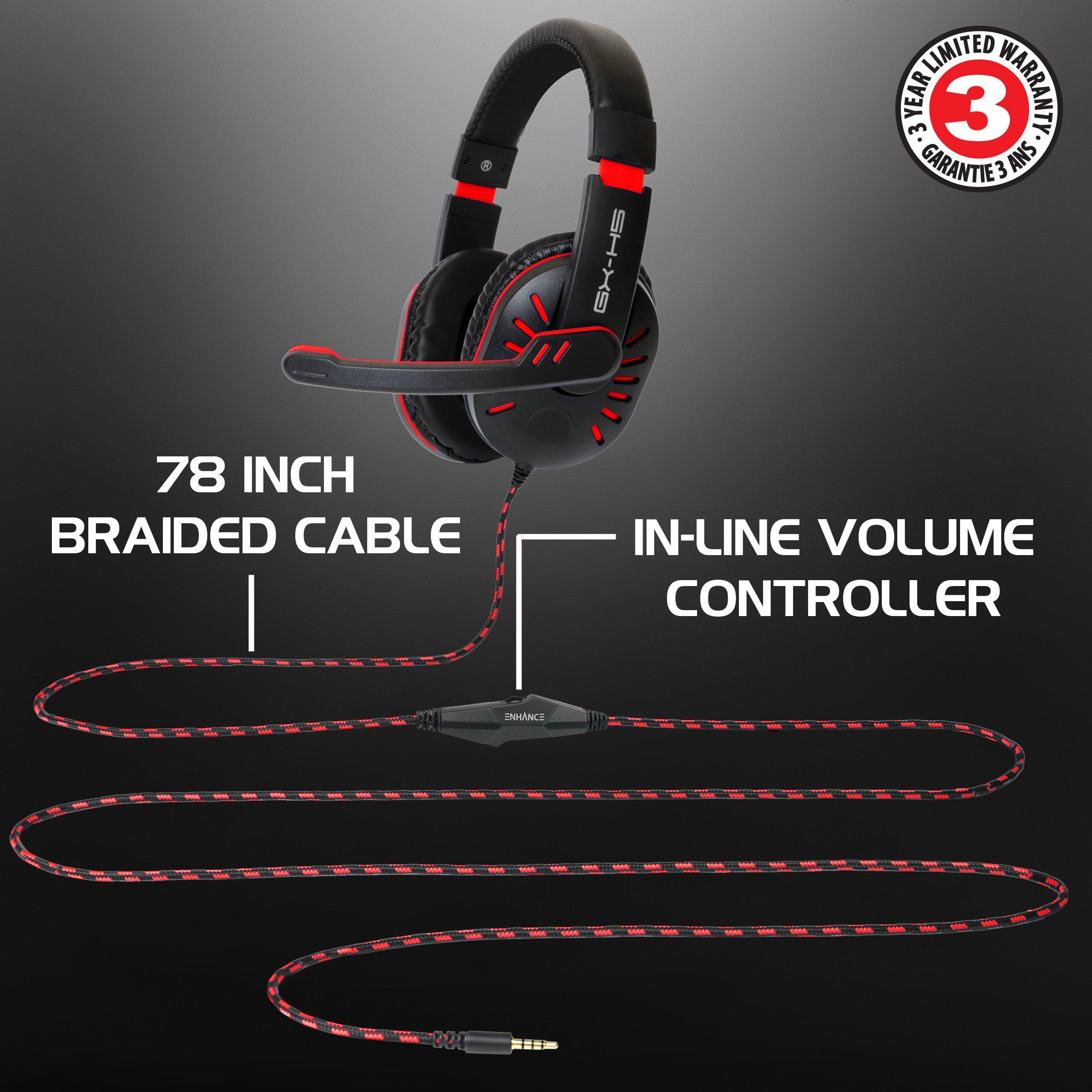 list item 2 of 5 ENHANCE Infiltrate GX-H5 Wired Noise Isolating Over Ear Gaming Headset